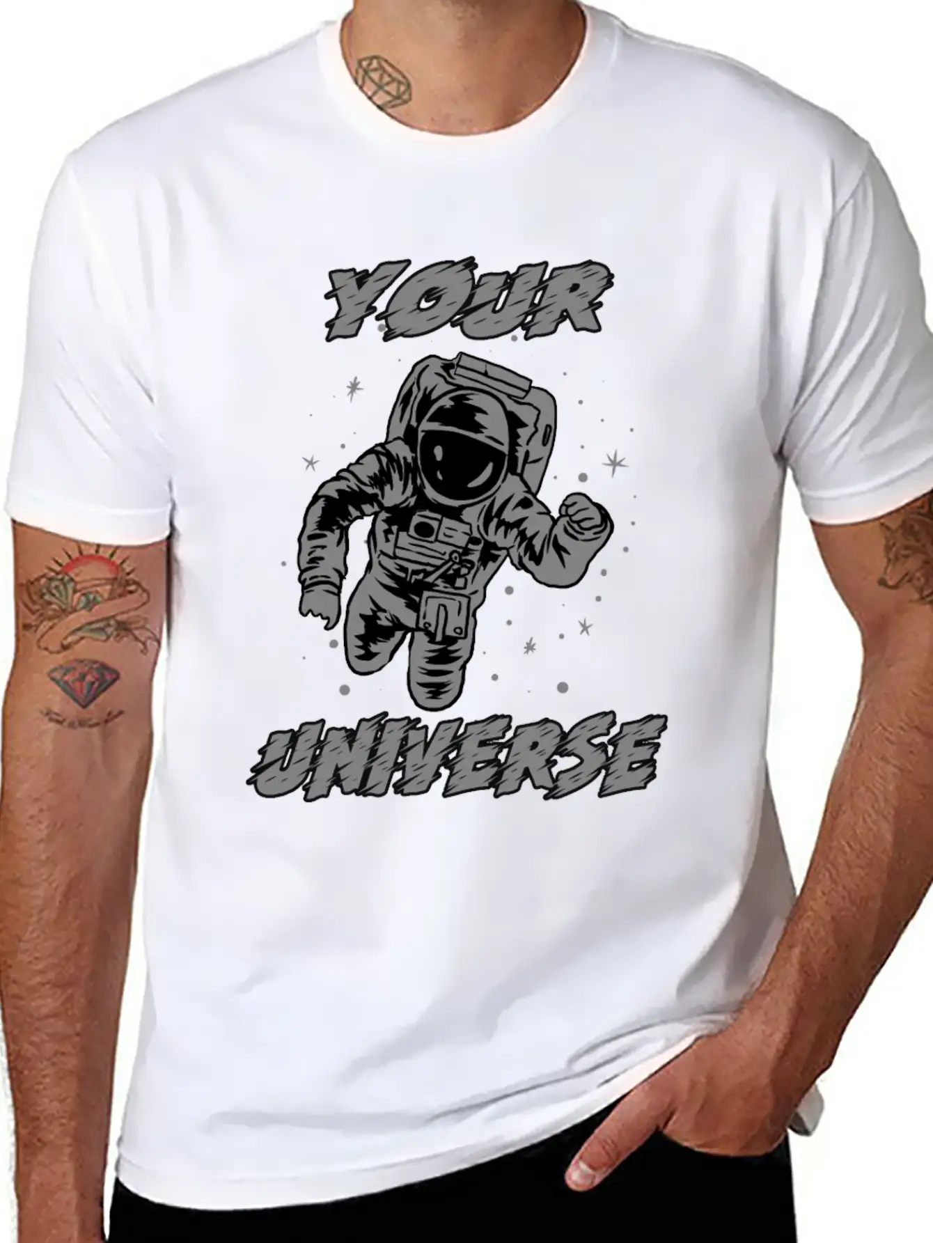 Universe Traveler Space-man Galaxies Stars Gift Basic Graphic T-Shirt – Daily Comfort In Soft Cotton