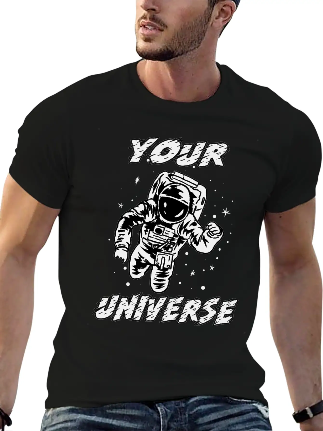 Universe Traveler Space-man Galaxies Stars Gift Basic Graphic T-Shirt – Daily Comfort In Soft Cotton
