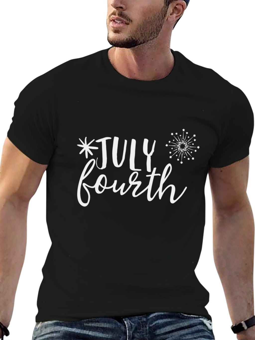 July Fourth Graphic Tee - Black Patriotic Shirt