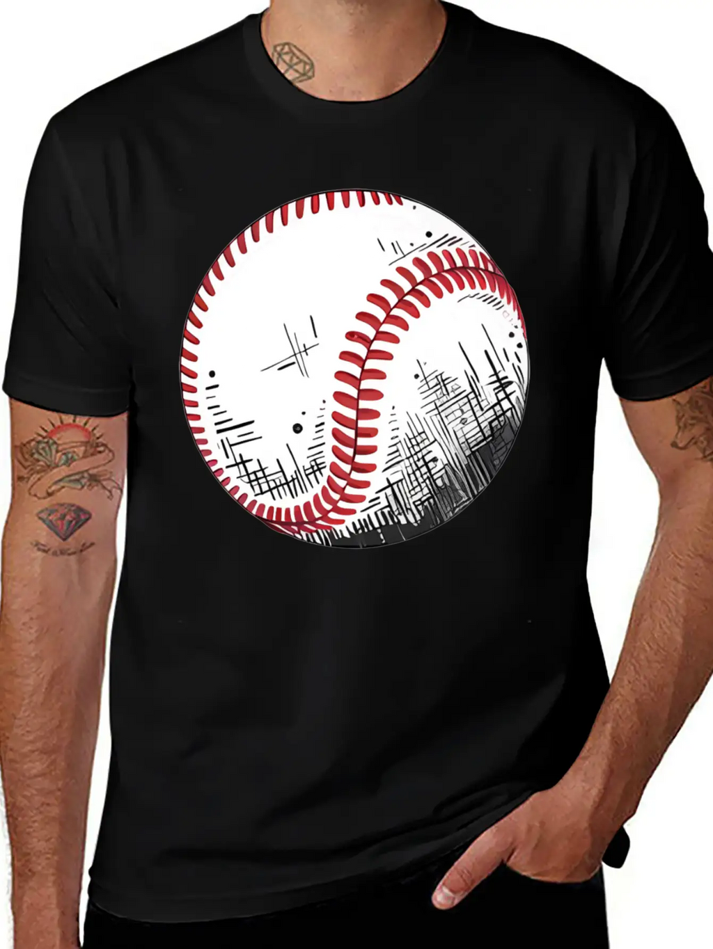 Urban Baseball Sketch Classic Cotton Tee – Unisex Comfort For Any Season