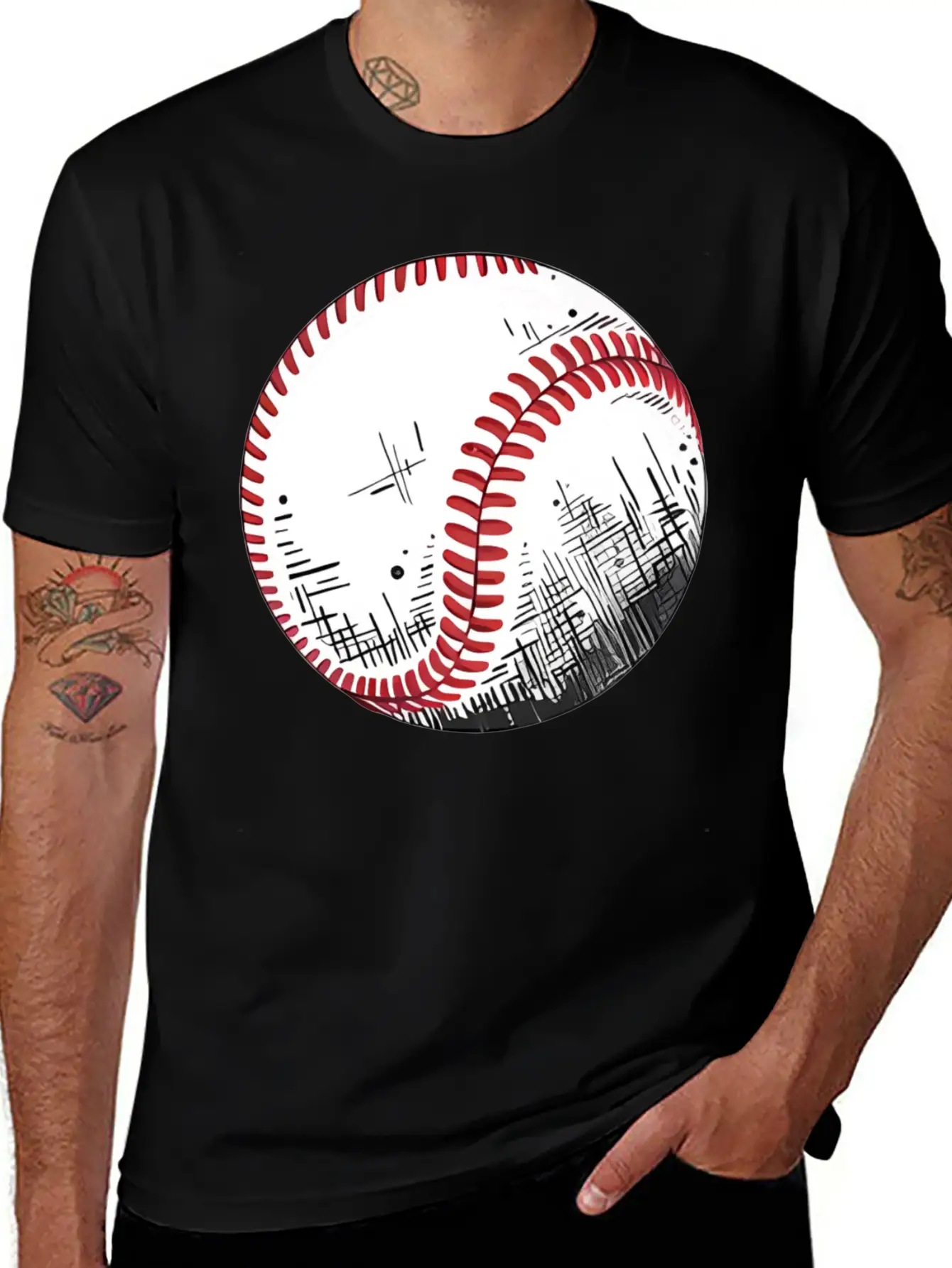 Urban Baseball Sketch Classic Cotton Tee – Unisex Comfort For Any Season