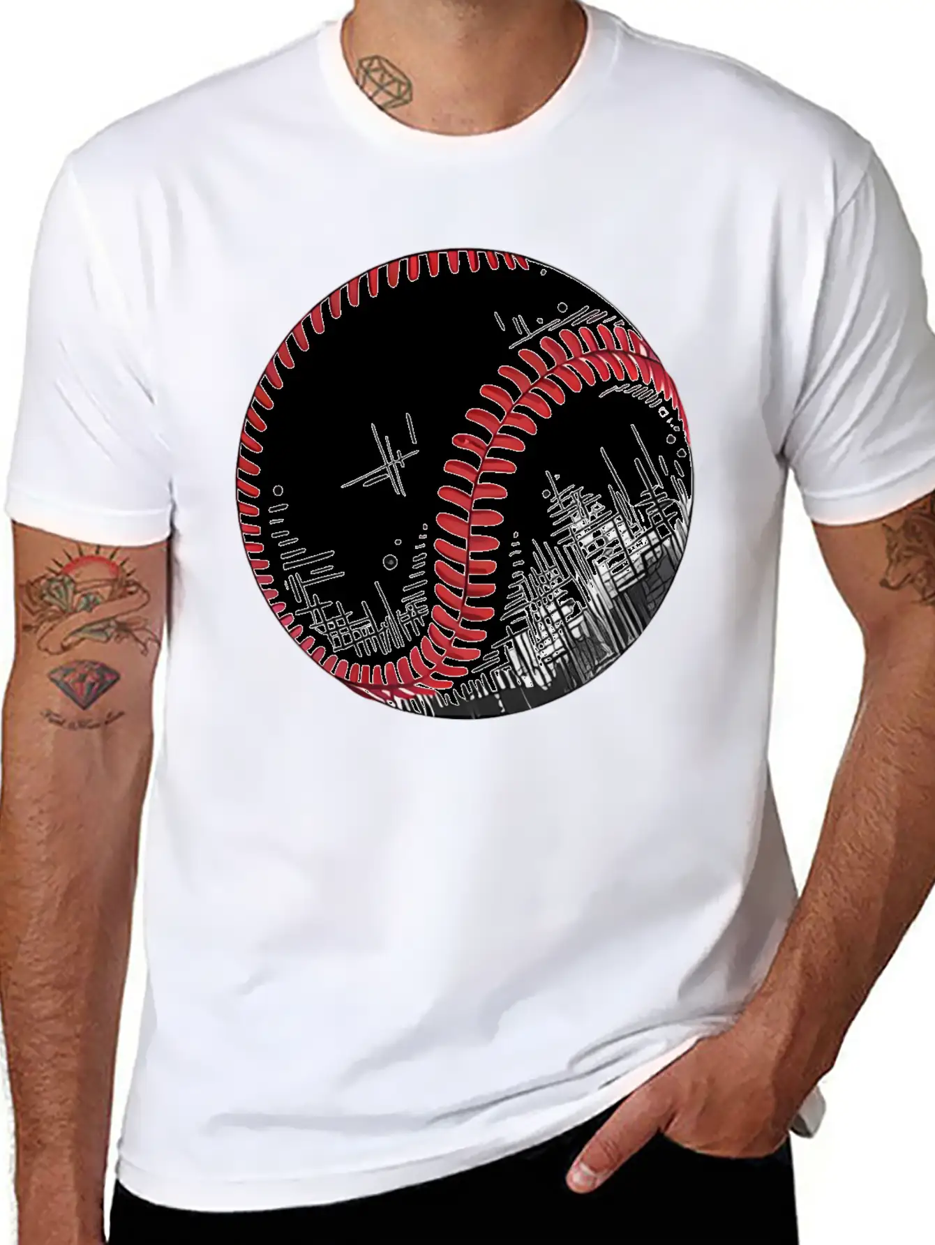 Urban Baseball Sketch Classic Cotton Tee – Unisex Comfort For Any Season