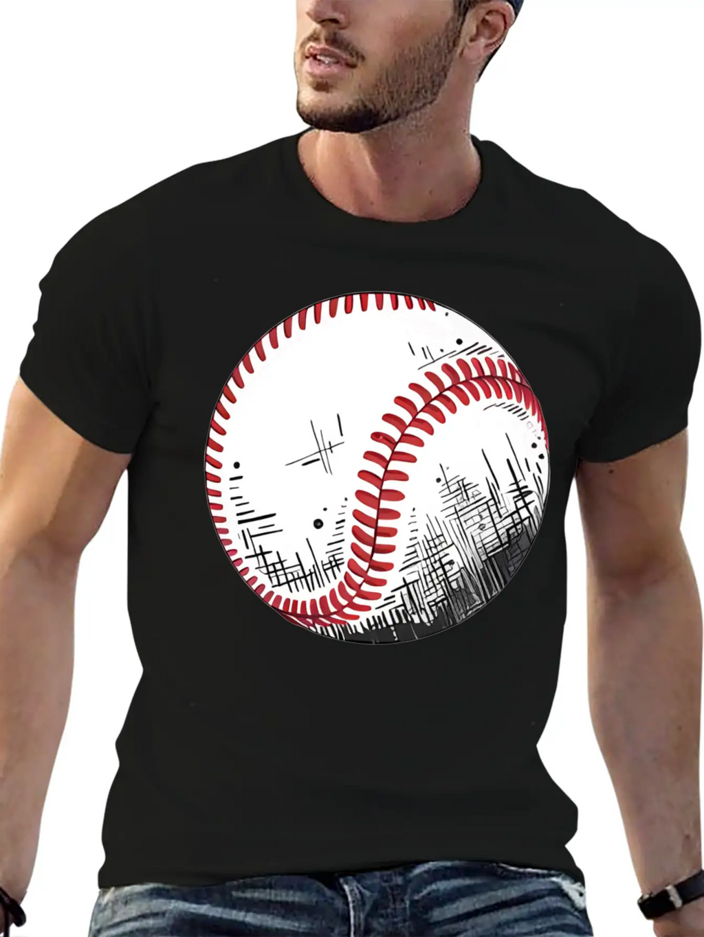 Urban Baseball Sketch Classic Cotton Tee – Unisex Comfort For Any Season