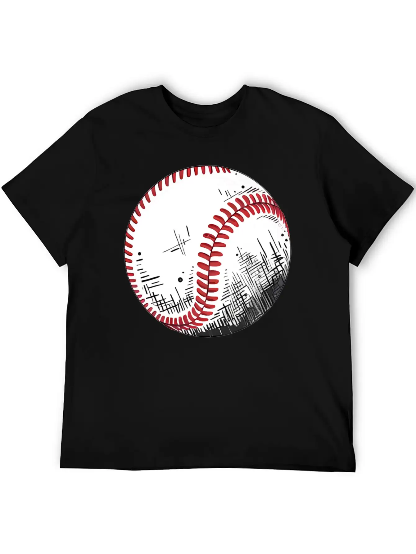 Urban Baseball Sketch Classic Cotton Tee – Unisex Comfort For Any Season