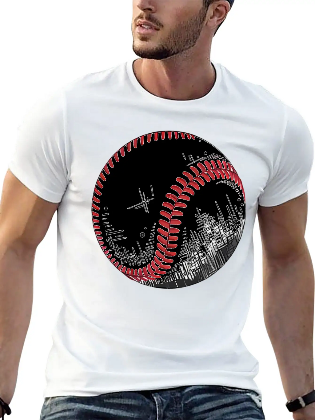 Urban Baseball Sketch Classic Cotton Tee – Unisex Comfort For Any Season