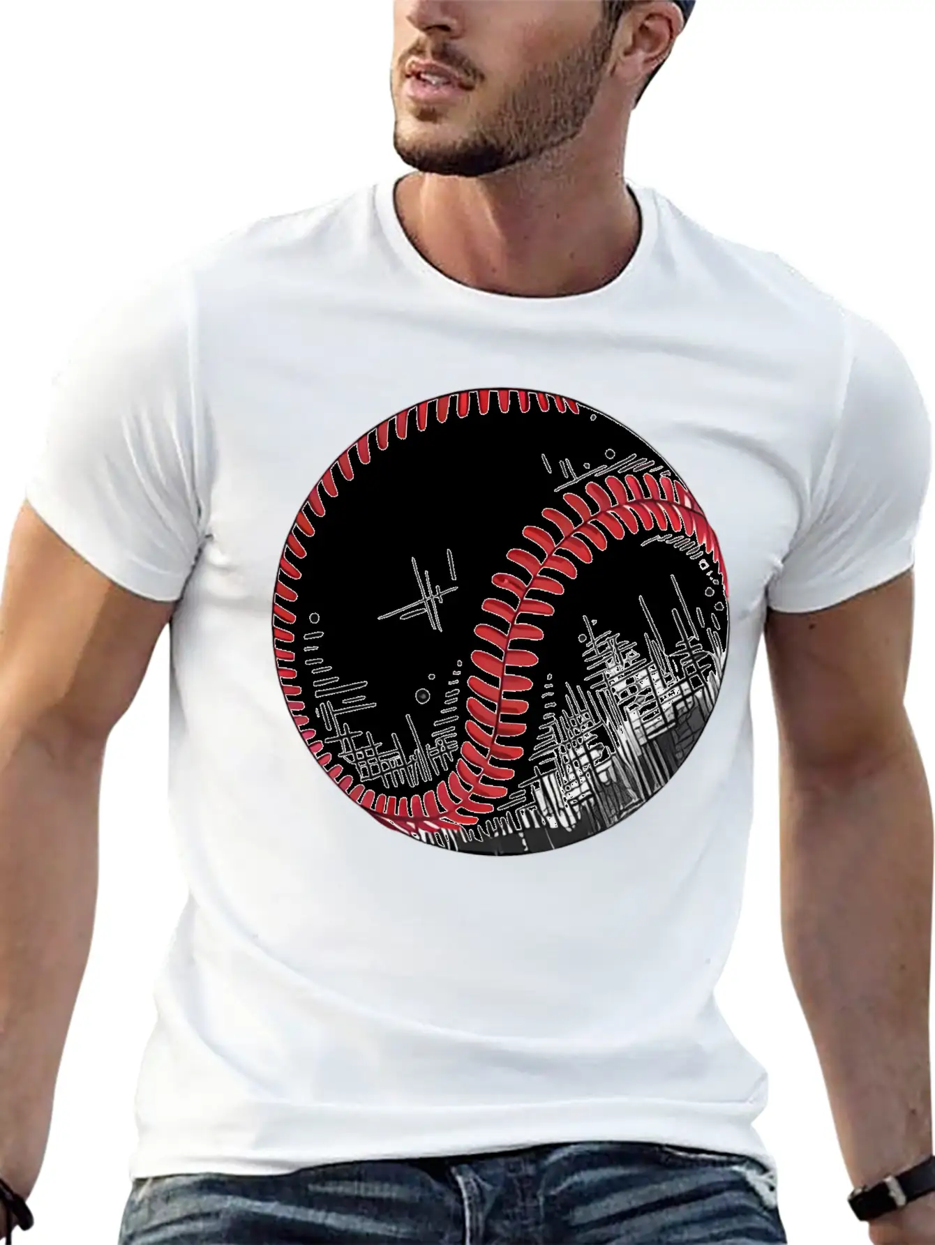Urban Baseball Sketch Classic Cotton Tee – Unisex Comfort For Any Season