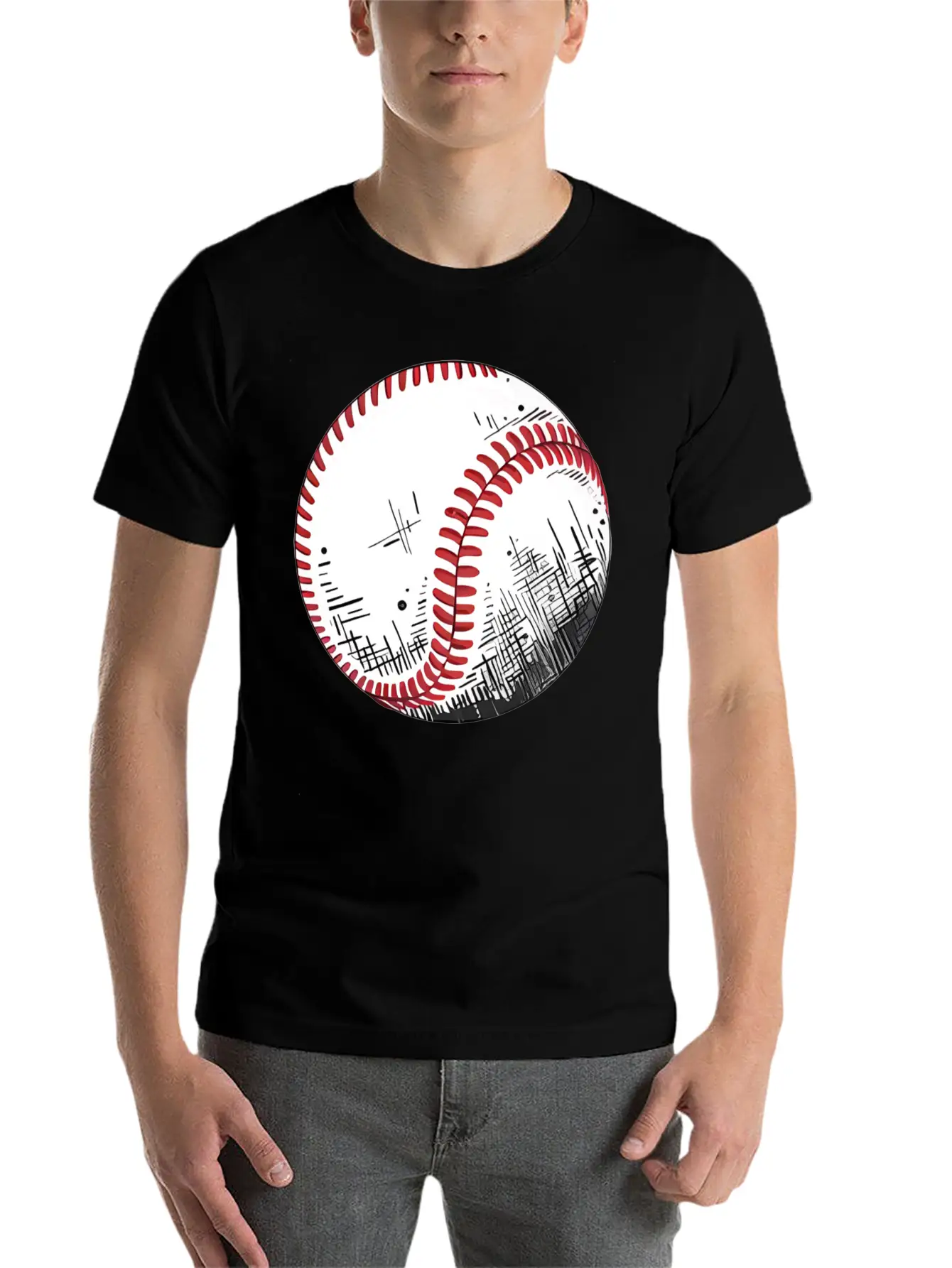 Urban Baseball Sketch Classic Cotton Tee – Unisex Comfort For Any Season