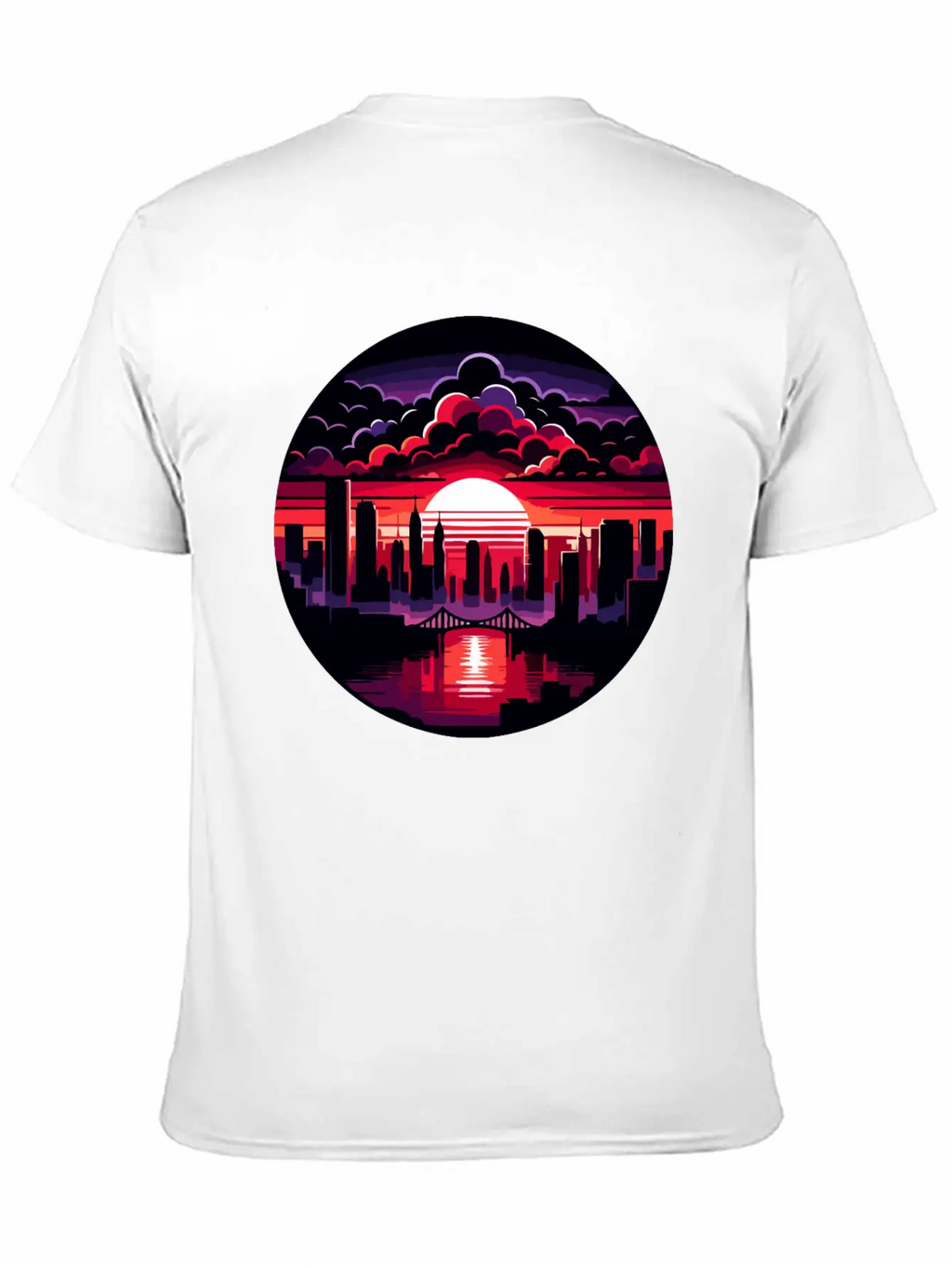 Urban Sunset: Cityscape In Silhouette Timeless Short Sleeve Tee – Comfy And Minimalist Design