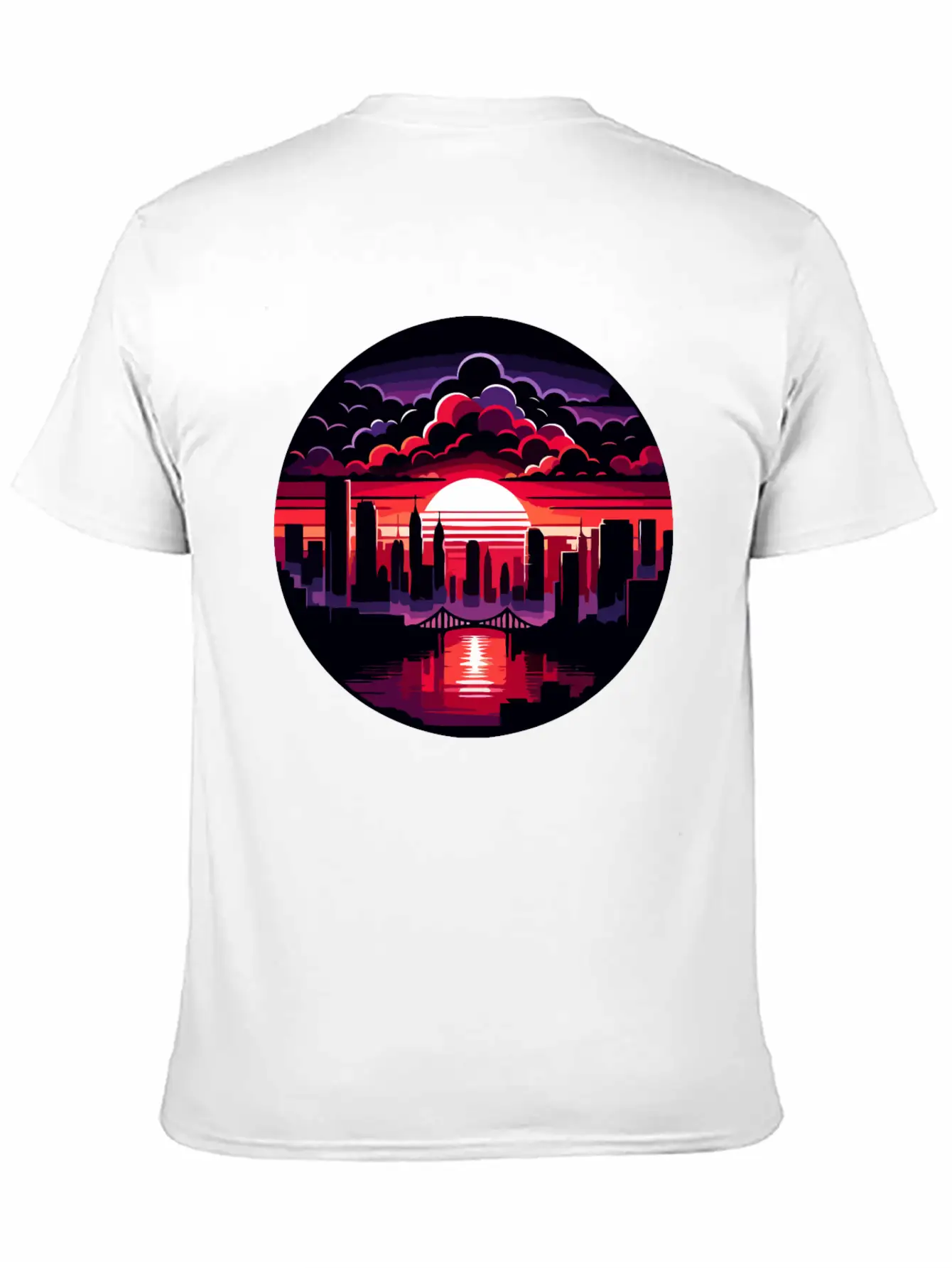 Urban Sunset: Cityscape In Silhouette Timeless Short Sleeve Tee – Comfy And Minimalist Design
