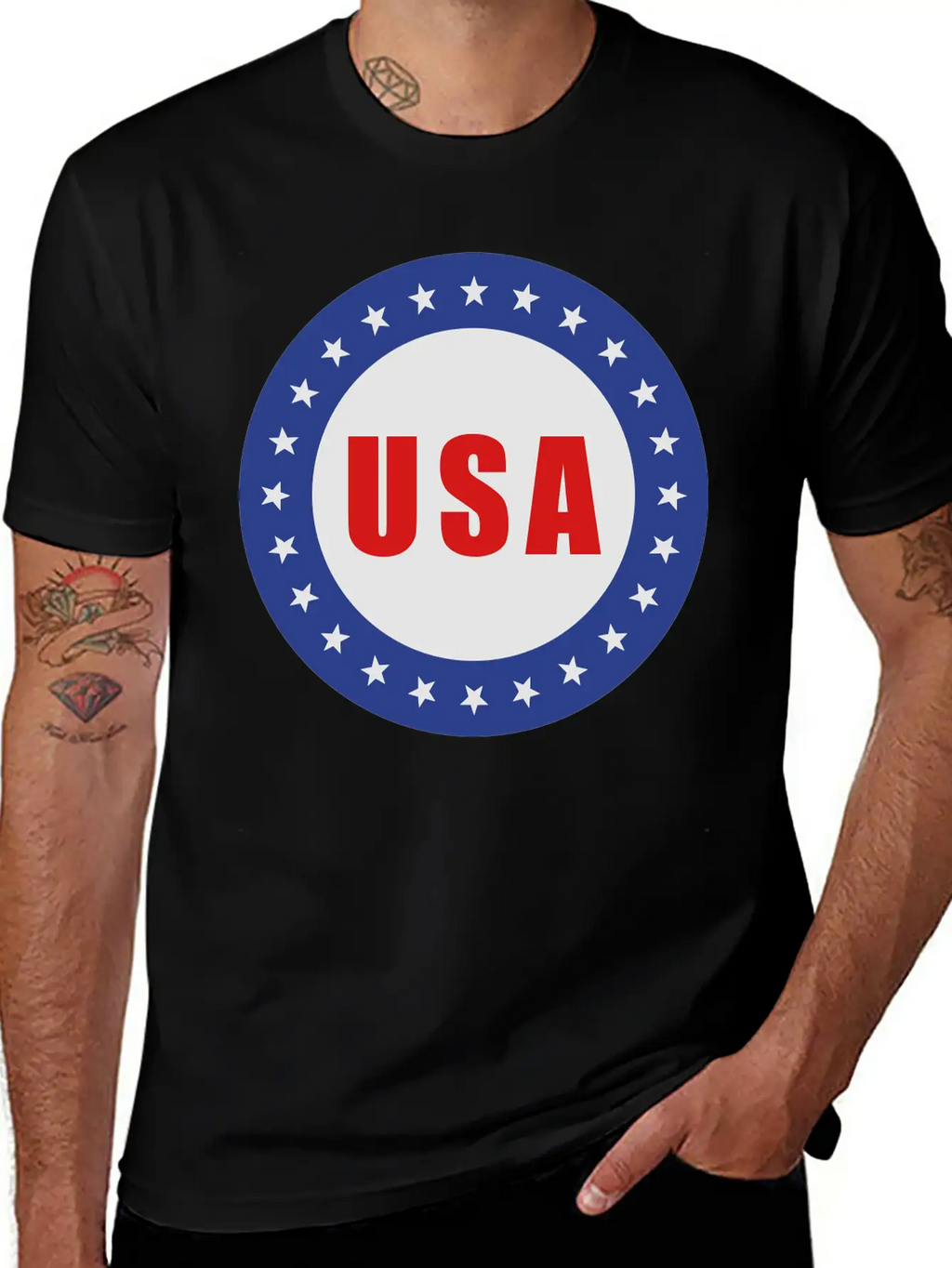 USA Flag Round Basic Graphic T-Shirt – Daily Comfort In Soft Cotton