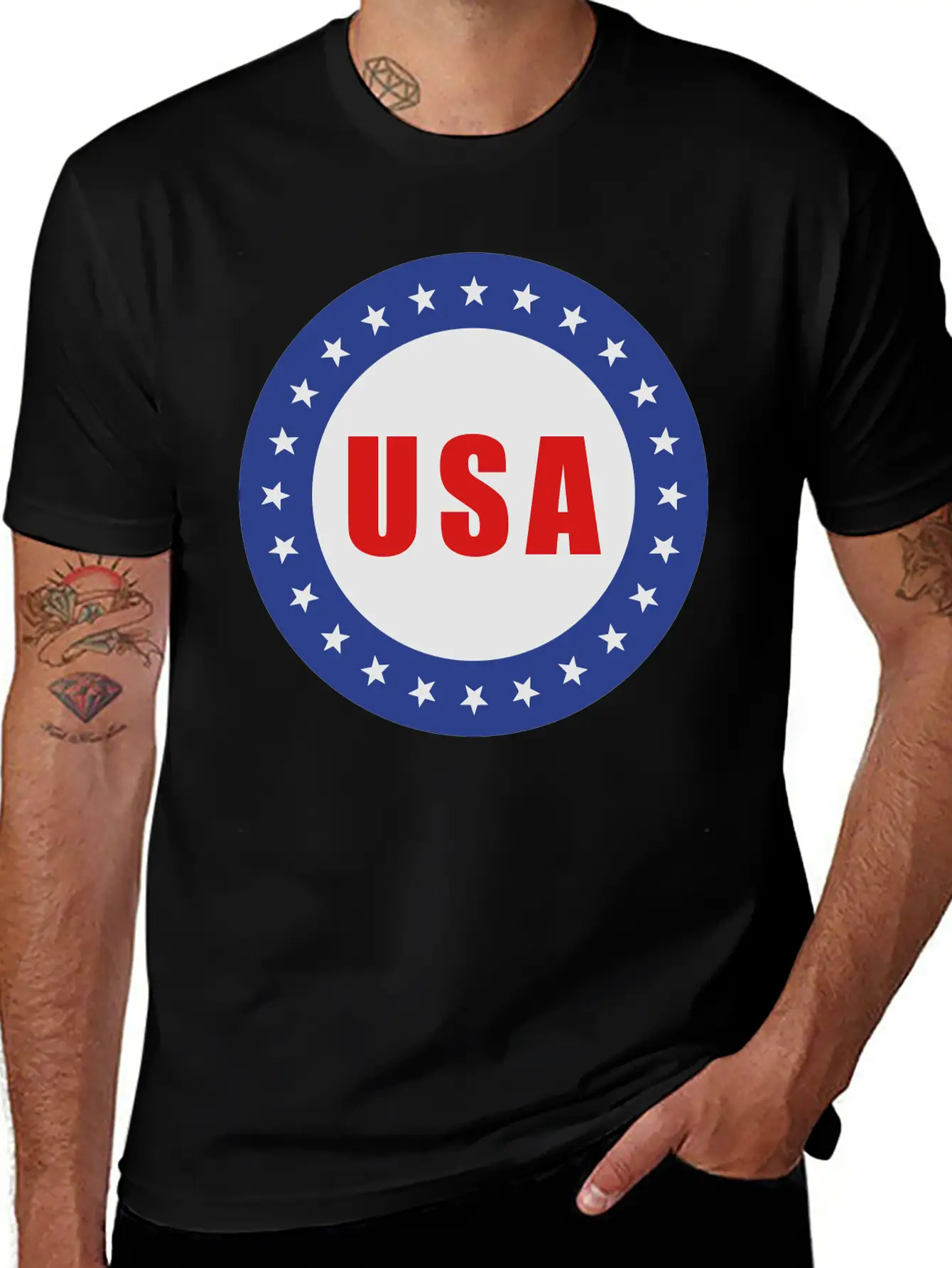 USA Flag Round Basic Graphic T-Shirt – Daily Comfort In Soft Cotton