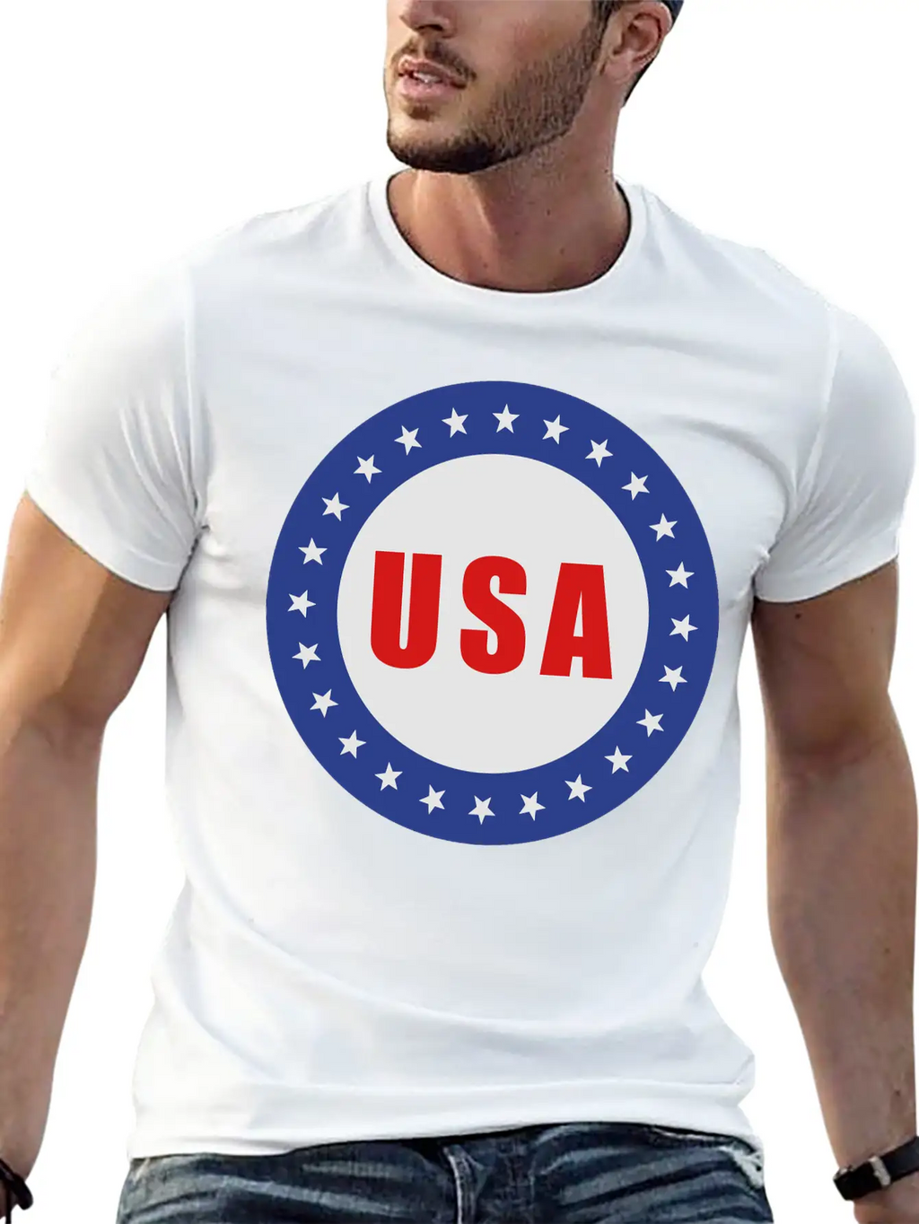 USA Flag Round Basic Graphic T-Shirt – Daily Comfort In Soft Cotton