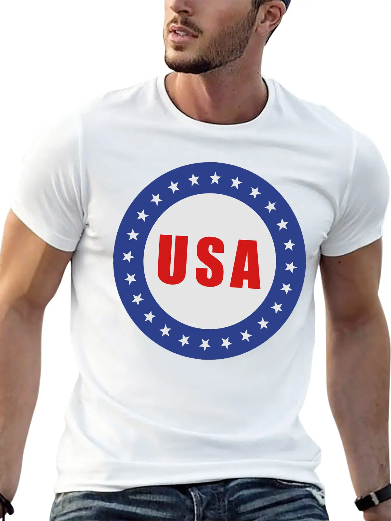 USA Flag Round Basic Graphic T-Shirt – Daily Comfort In Soft Cotton