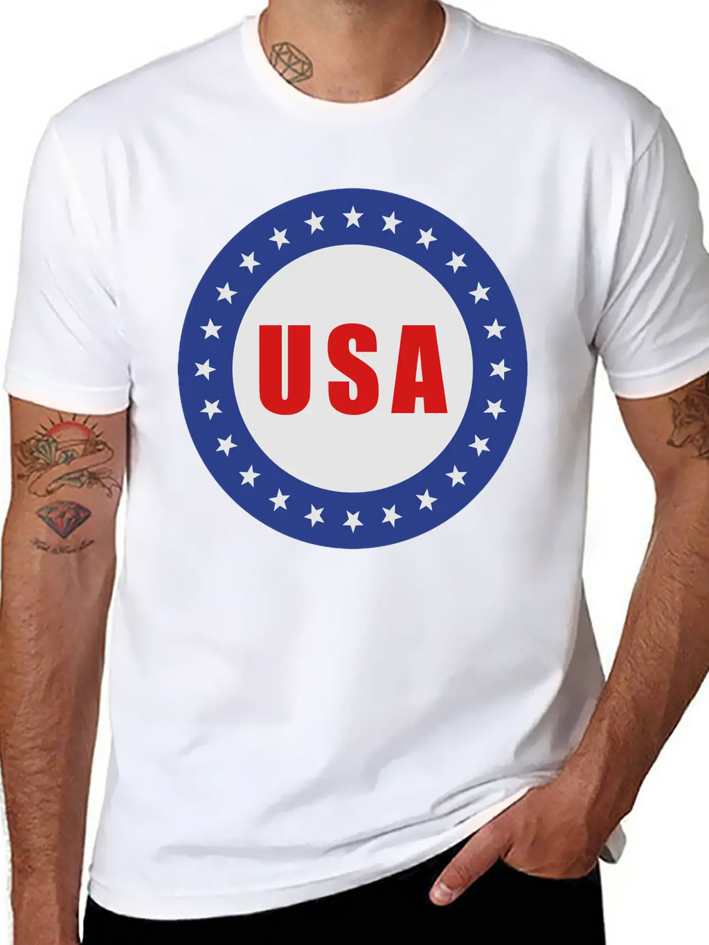 USA Flag Round Basic Graphic T-Shirt – Daily Comfort In Soft Cotton