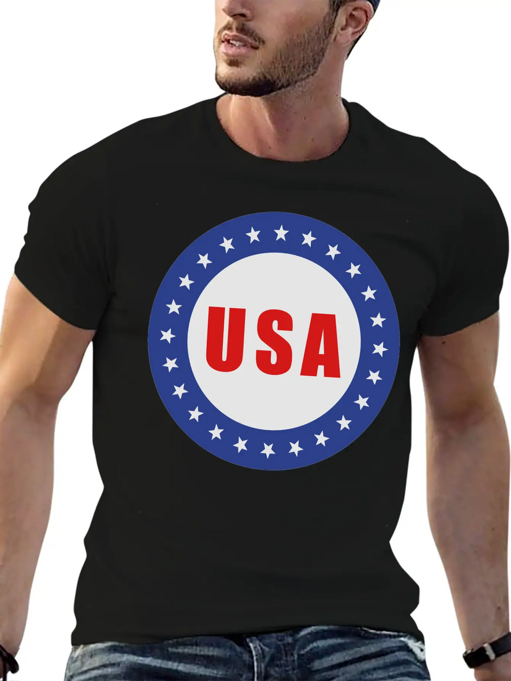 USA Flag Round Basic Graphic T-Shirt – Daily Comfort In Soft Cotton