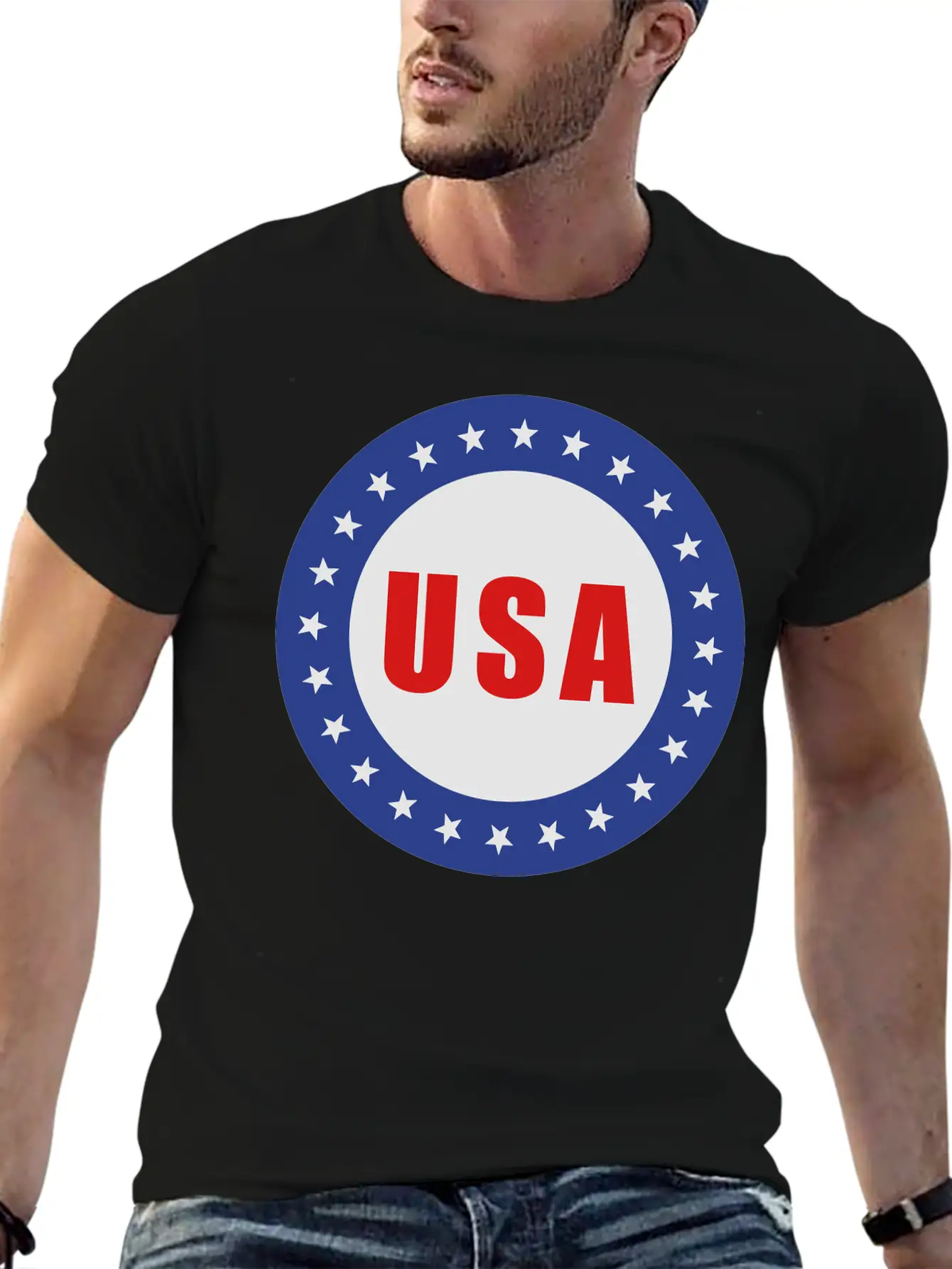 USA Flag Round Basic Graphic T-Shirt – Daily Comfort In Soft Cotton