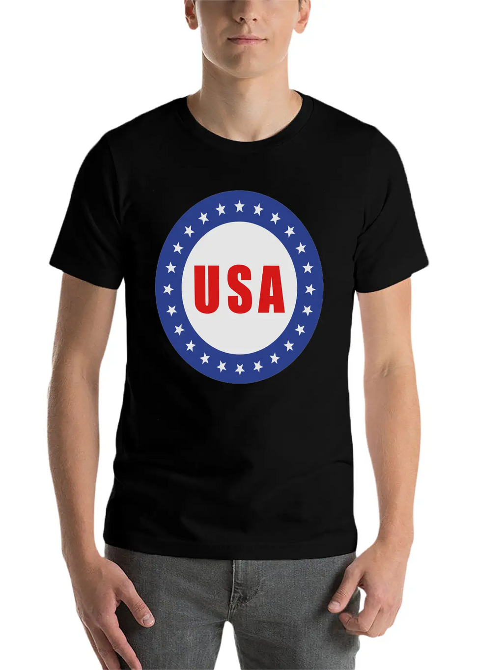 USA Flag Round Basic Graphic T-Shirt – Daily Comfort In Soft Cotton