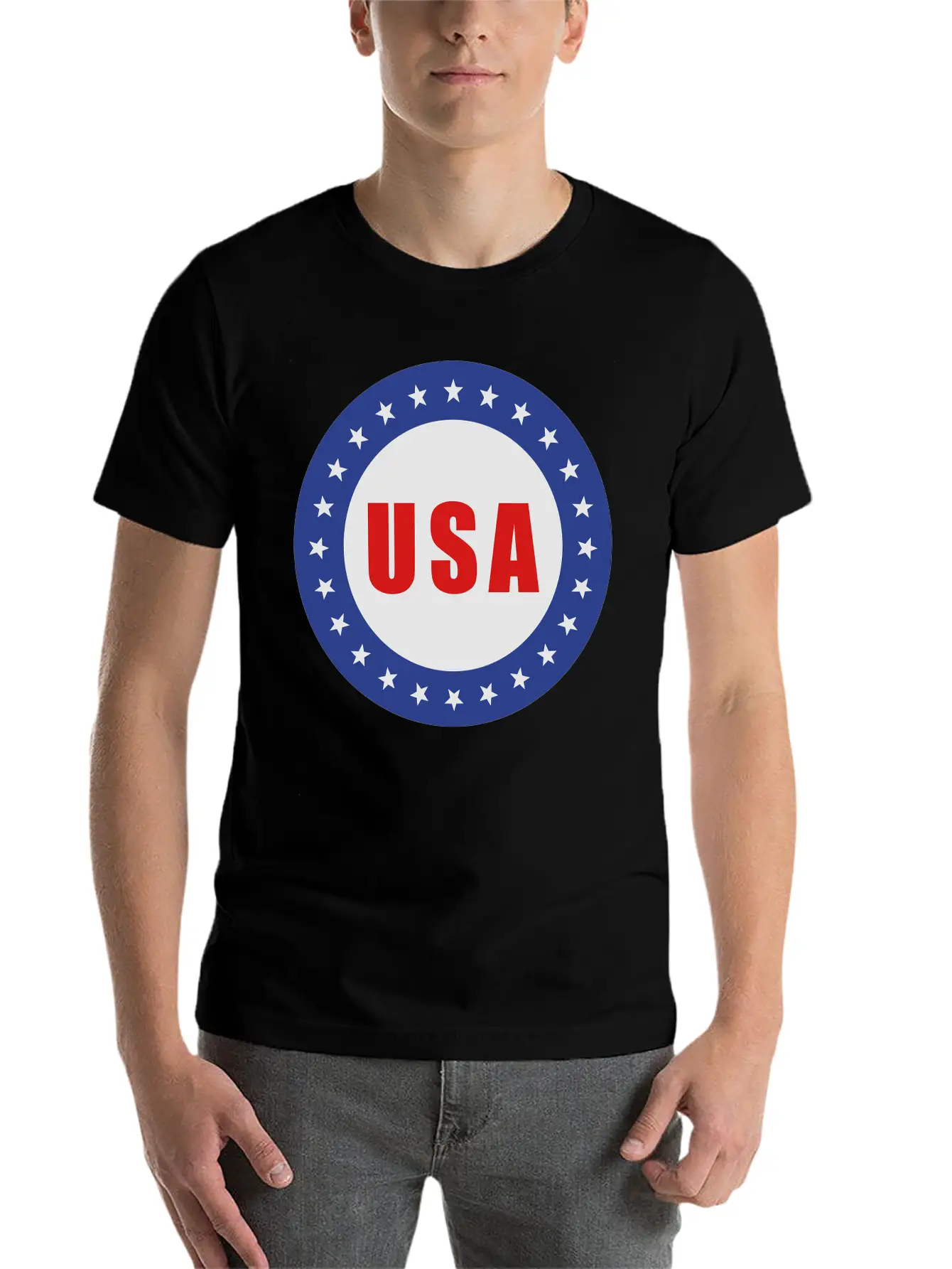 USA Flag Round Basic Graphic T-Shirt – Daily Comfort In Soft Cotton