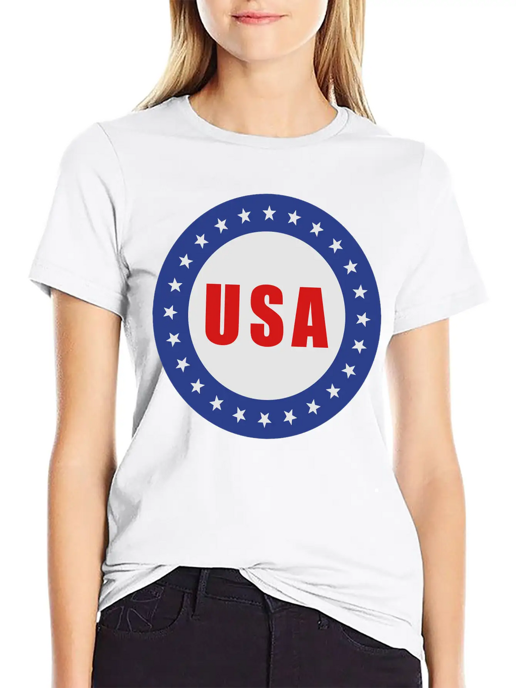 USA Flag Round Basic Graphic T-Shirt – Daily Comfort In Soft Cotton