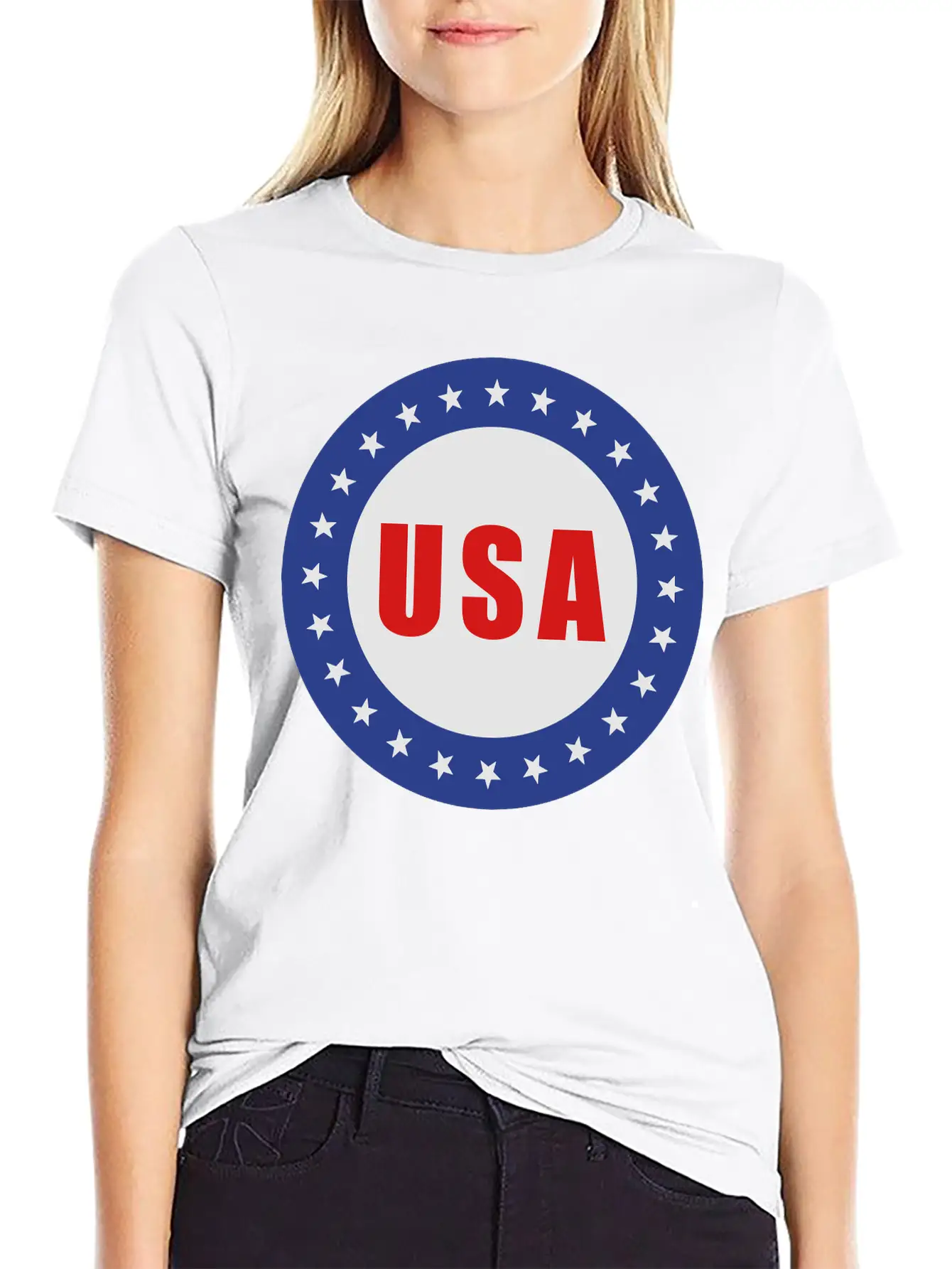 USA Flag Round Basic Graphic T-Shirt – Daily Comfort In Soft Cotton