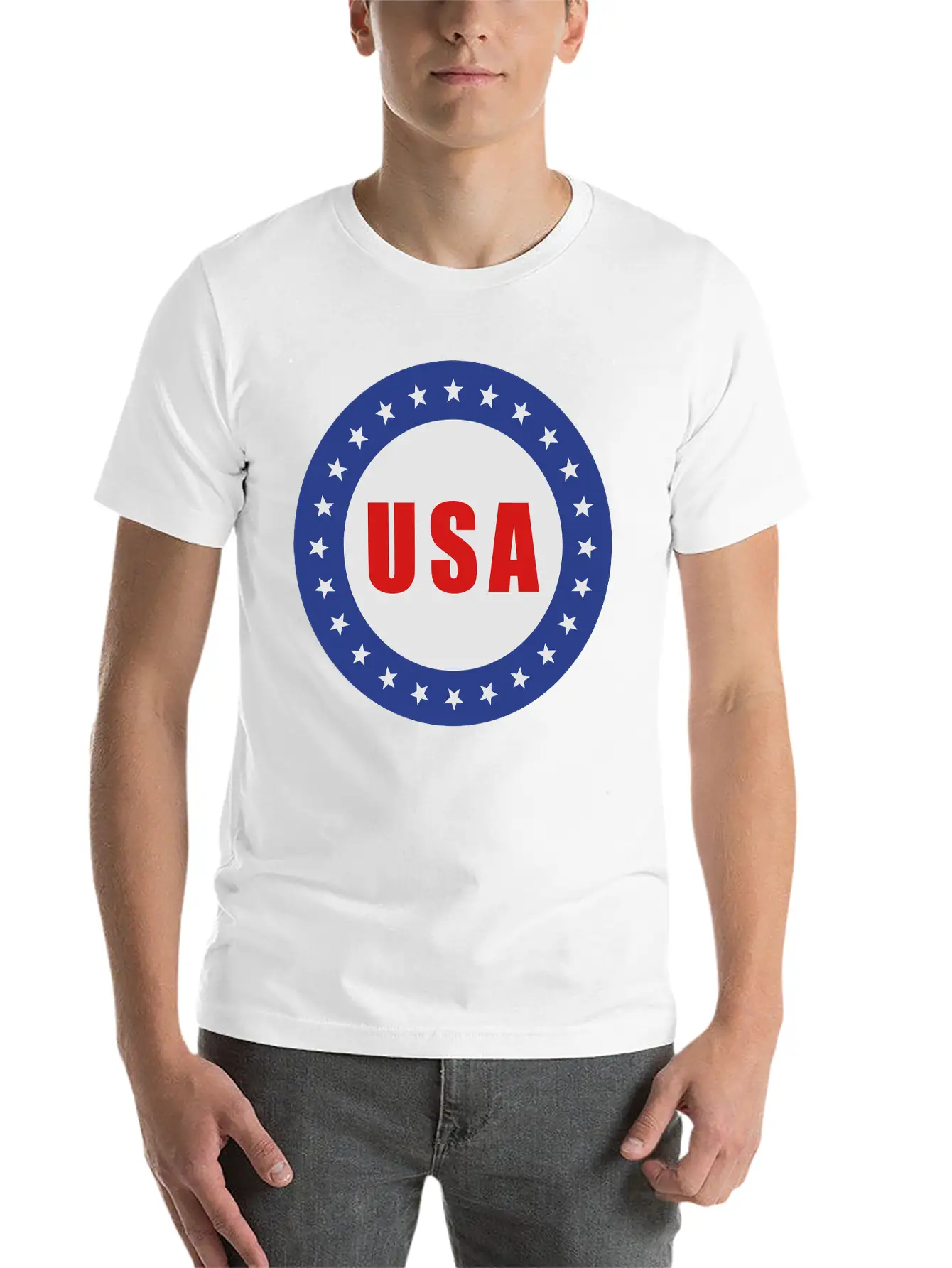 USA Flag Round Basic Graphic T-Shirt – Daily Comfort In Soft Cotton