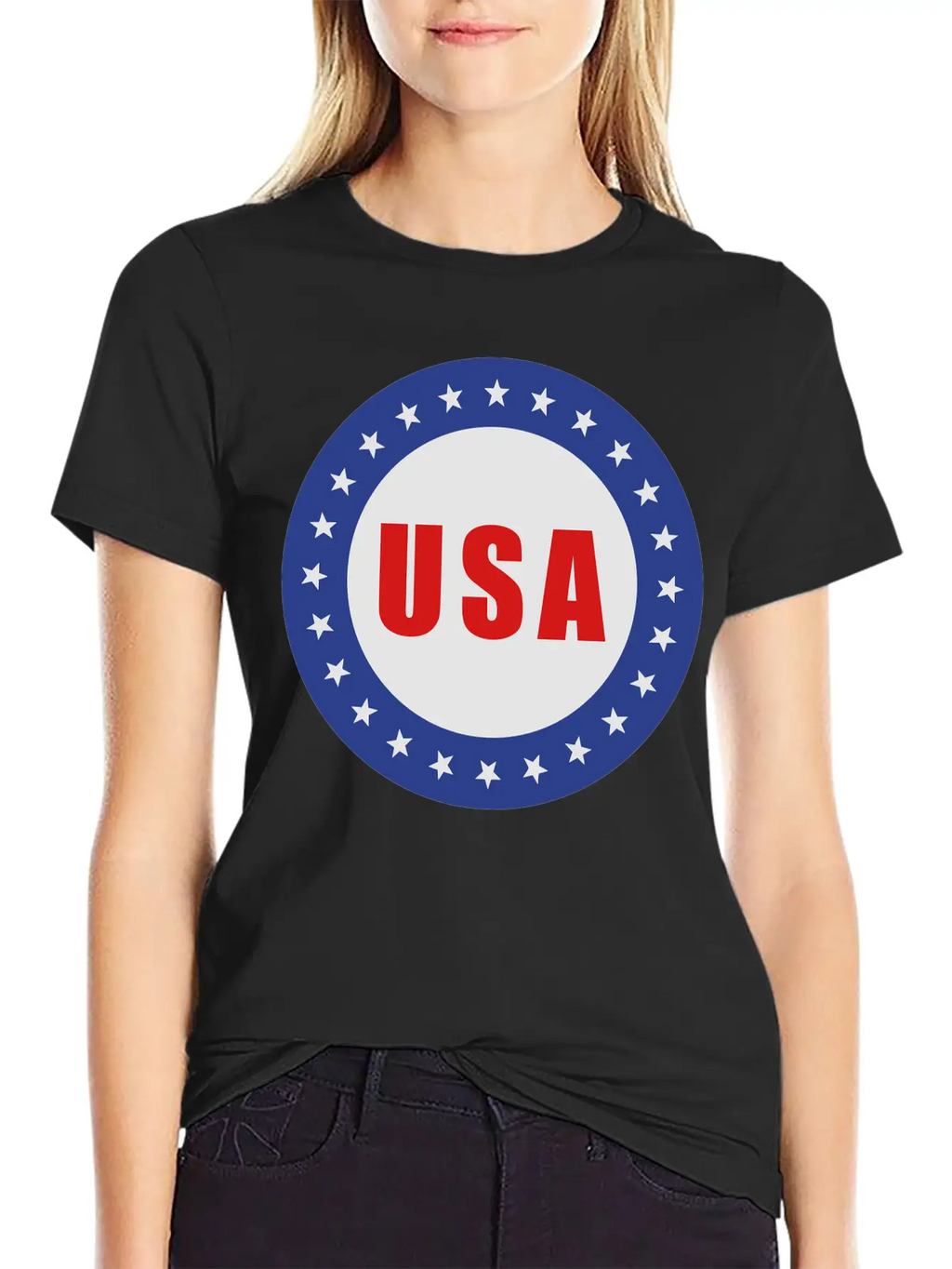 USA Flag Round Basic Graphic T-Shirt – Daily Comfort In Soft Cotton