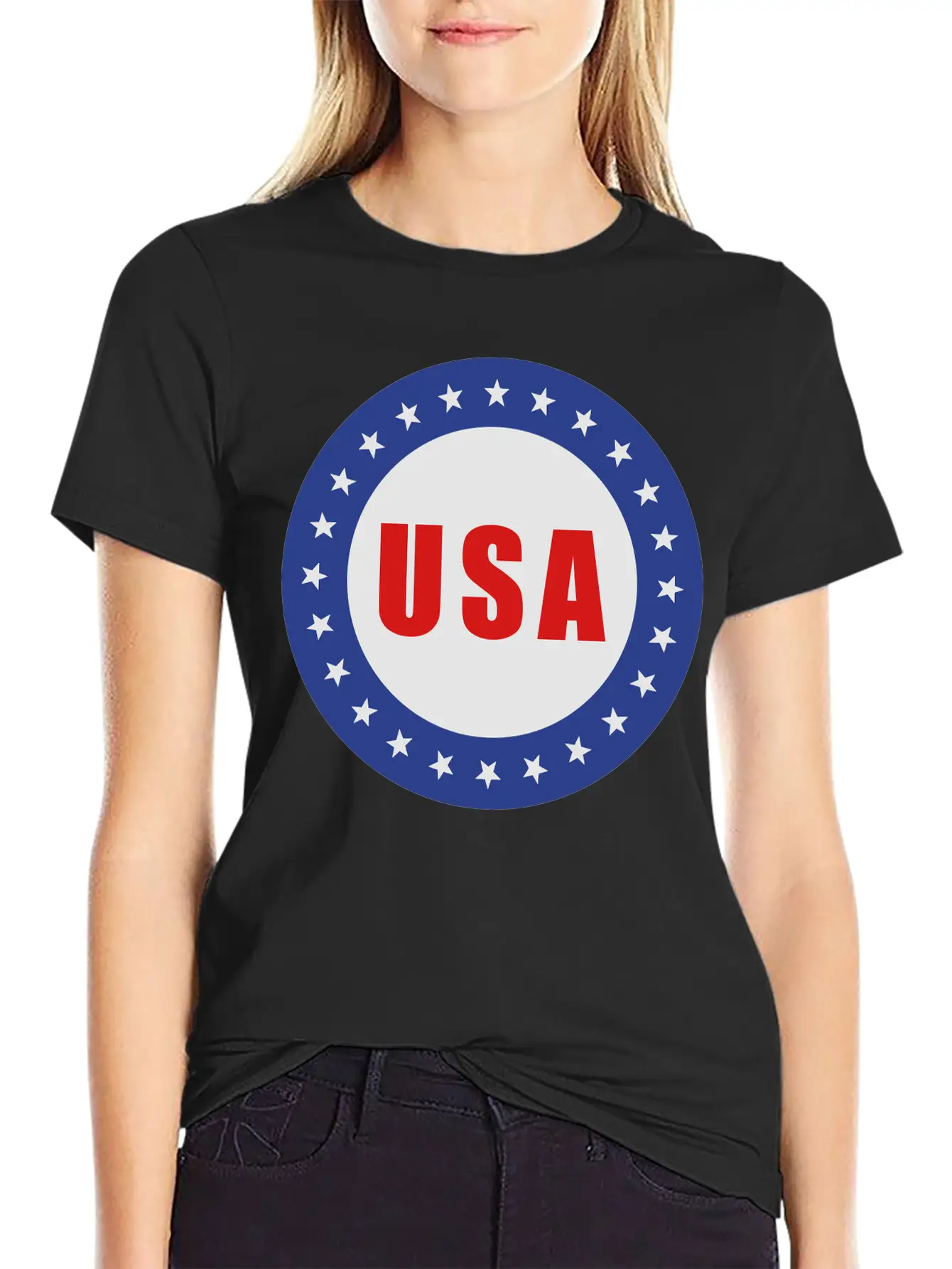 USA Flag Round Basic Graphic T-Shirt – Daily Comfort In Soft Cotton