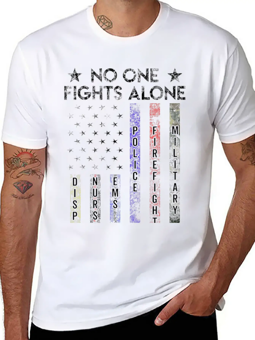 Usa Flag Thin Line Military Police Nurse No-One Fi Timeless Short Sleeve Tee – Comfy And Minimalist Design