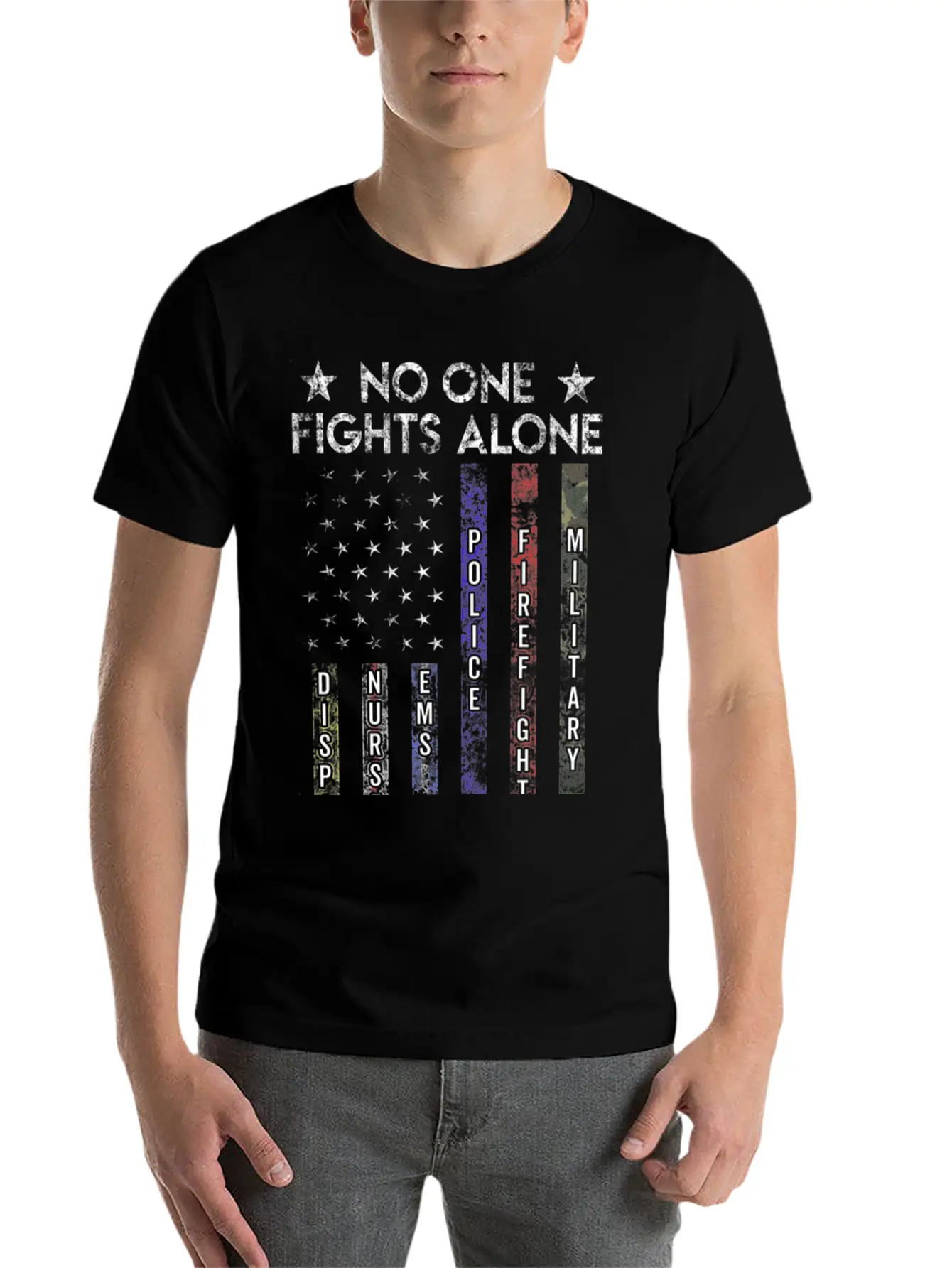 Usa Flag Thin Line Military Police Nurse No-One Fi Timeless Short Sleeve Tee – Comfy And Minimalist Design