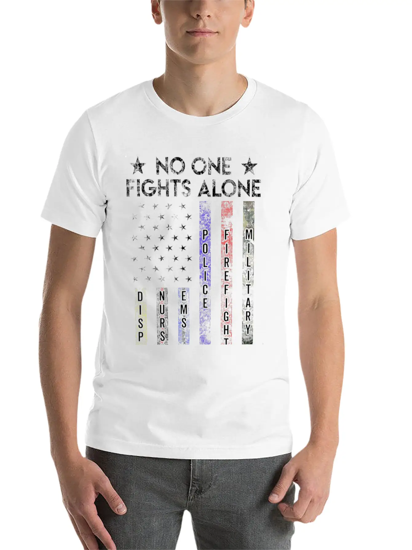 Usa Flag Thin Line Military Police Nurse No-One Fi Timeless Short Sleeve Tee – Comfy And Minimalist Design