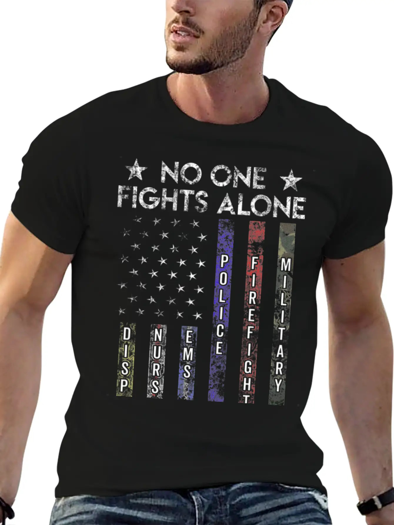 Usa Flag Thin Line Military Police Nurse No-One Fi Timeless Short Sleeve Tee – Comfy And Minimalist Design