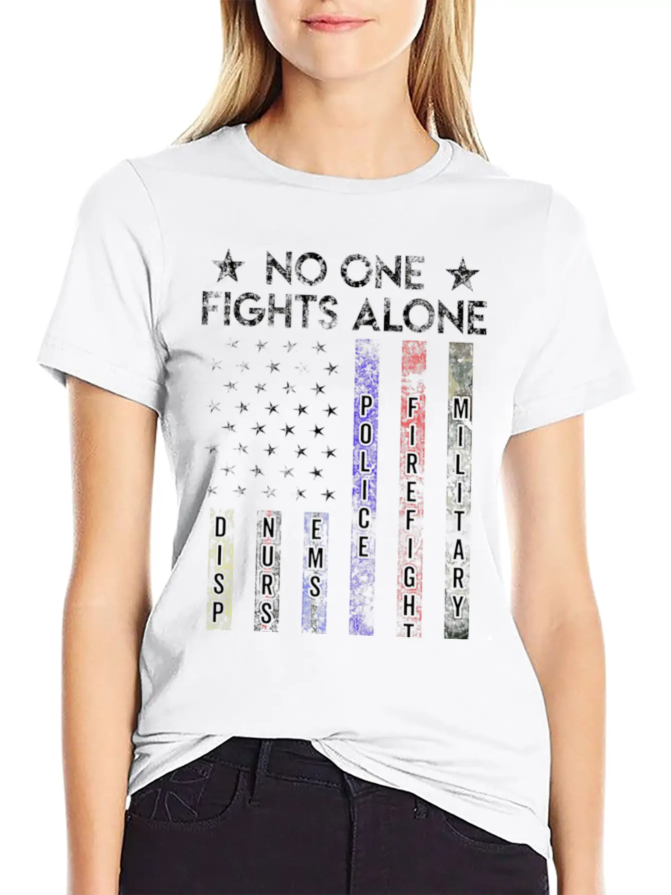 Usa Flag Thin Line Military Police Nurse No-One Fi Timeless Short Sleeve Tee – Comfy And Minimalist Design