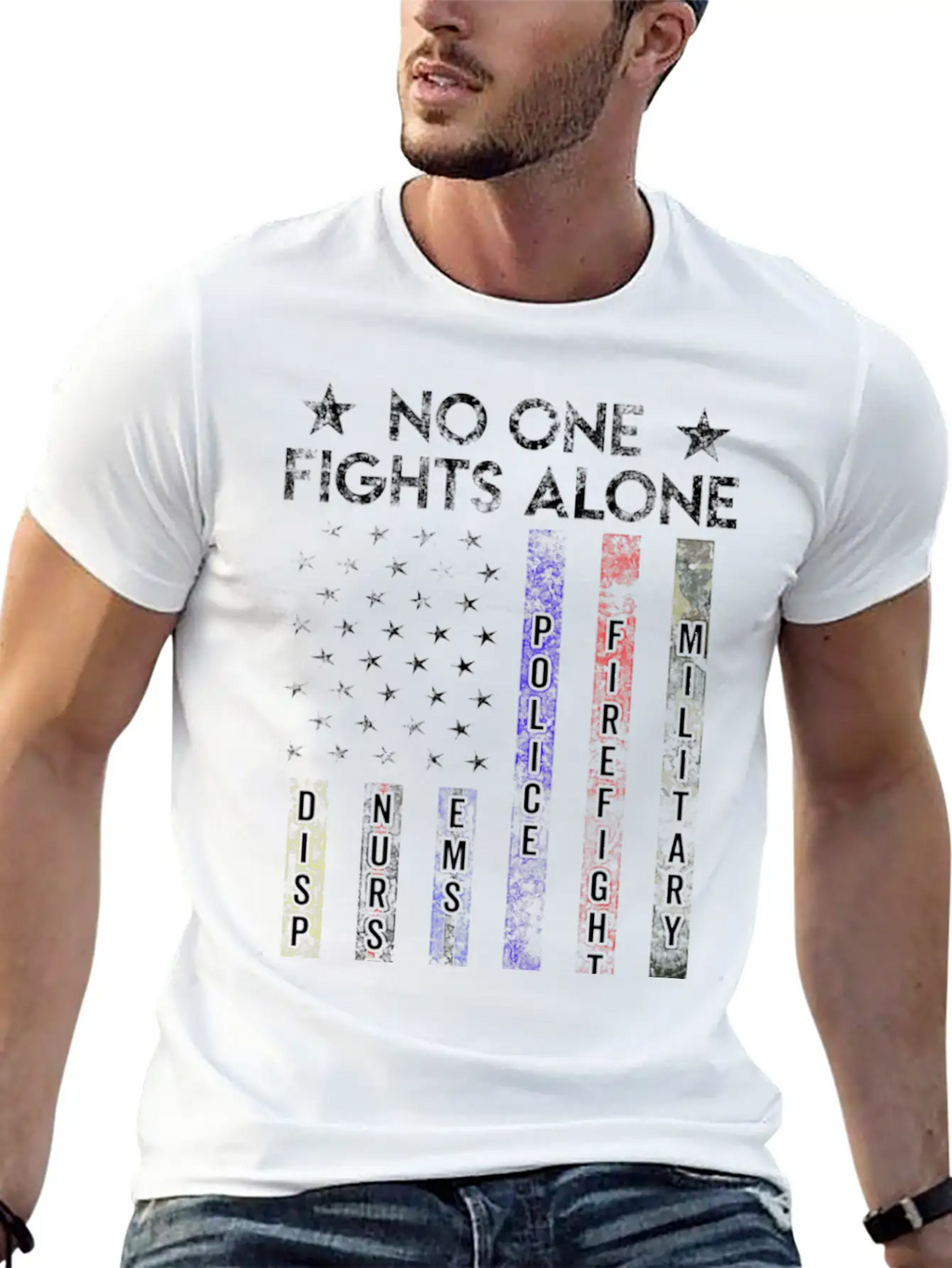Usa Flag Thin Line Military Police Nurse No-One Fi Timeless Short Sleeve Tee – Comfy And Minimalist Design