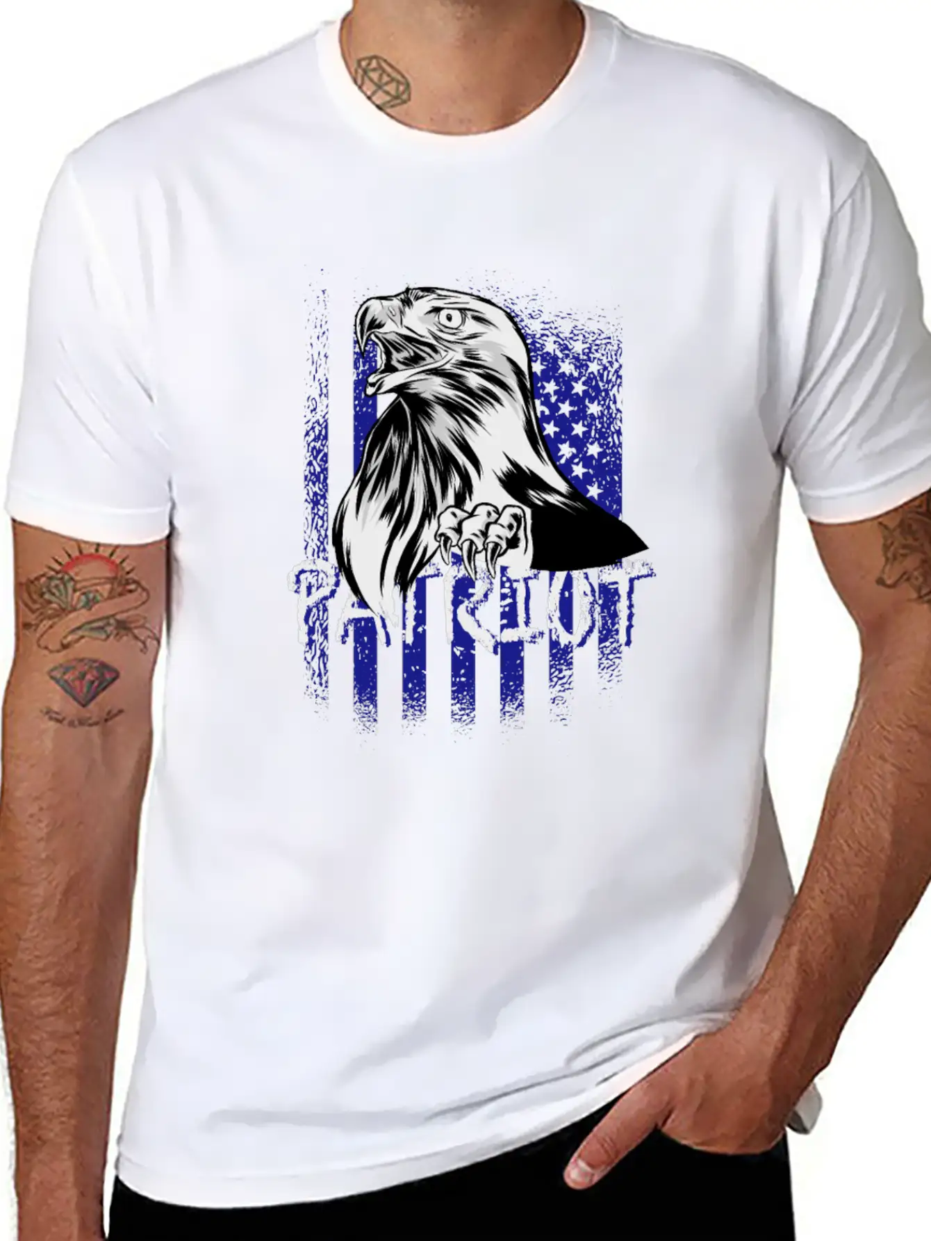 USA Flag With Eagle Patriot Breathable Soft Cotton T-Shirt – Timeless Casual Look
