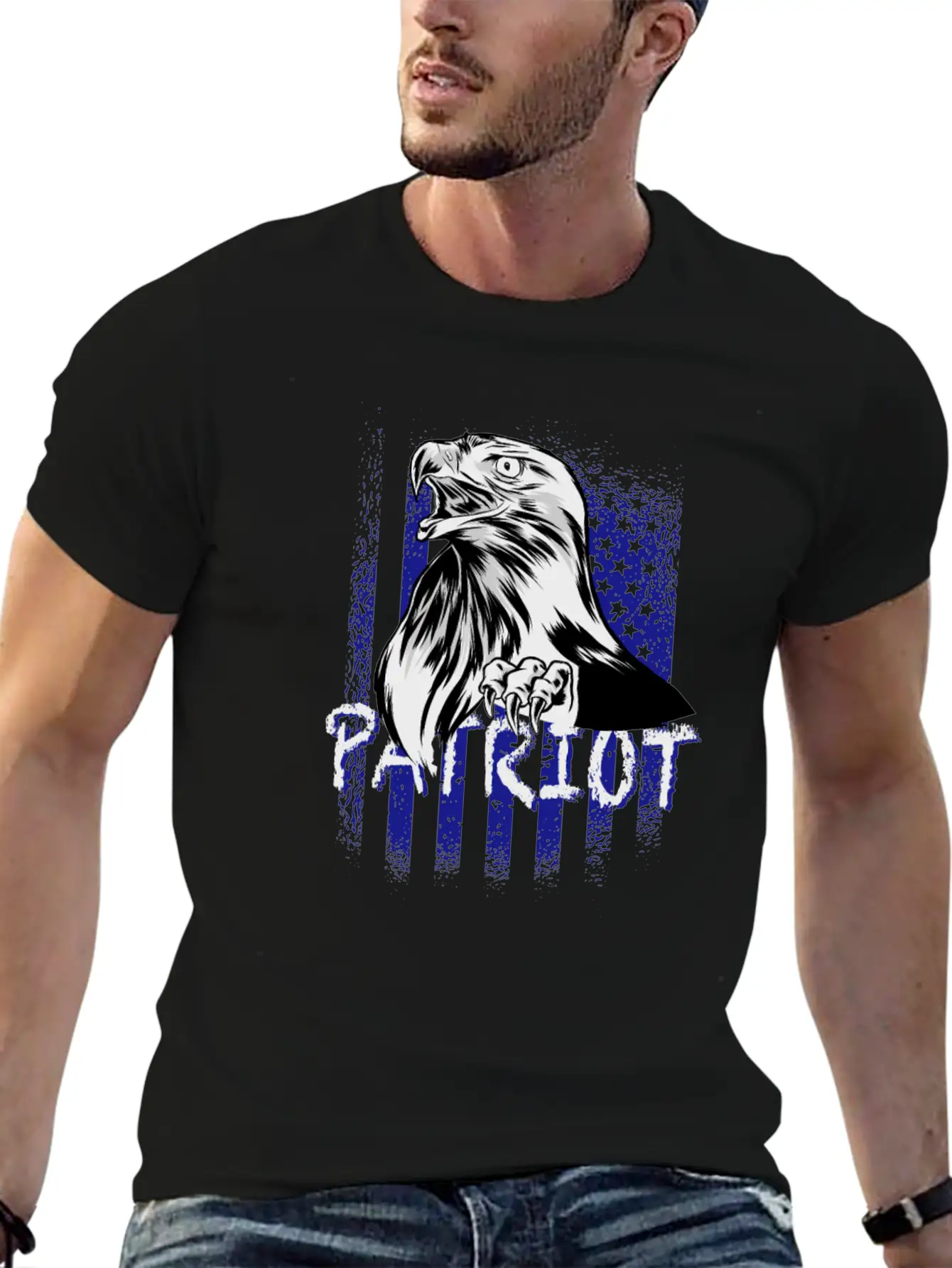 USA Flag With Eagle Patriot Breathable Soft Cotton T-Shirt – Timeless Casual Look