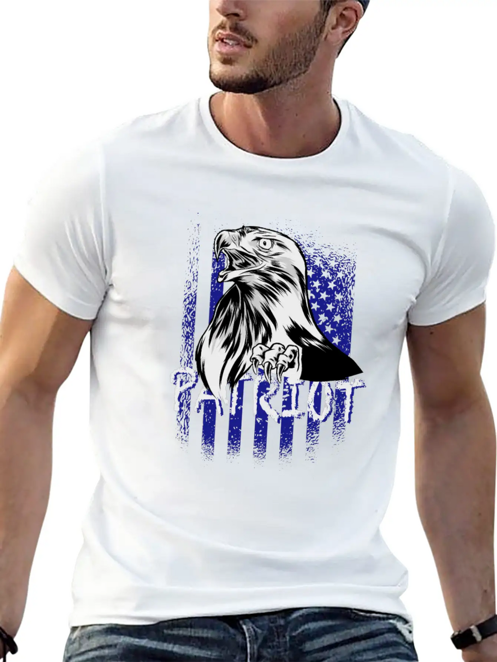 USA Flag With Eagle Patriot Breathable Soft Cotton T-Shirt – Timeless Casual Look