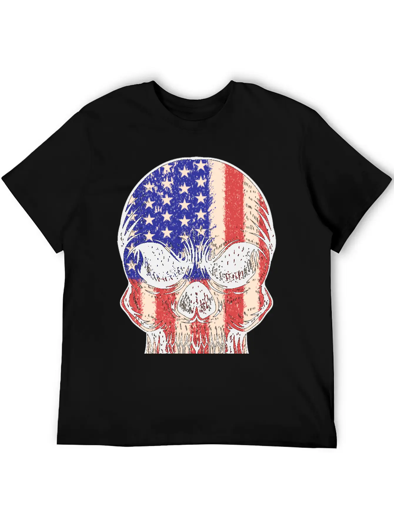 USA, Skull, Us Flag Breathable Graphic T-Shirt – Perfect For Casual Days