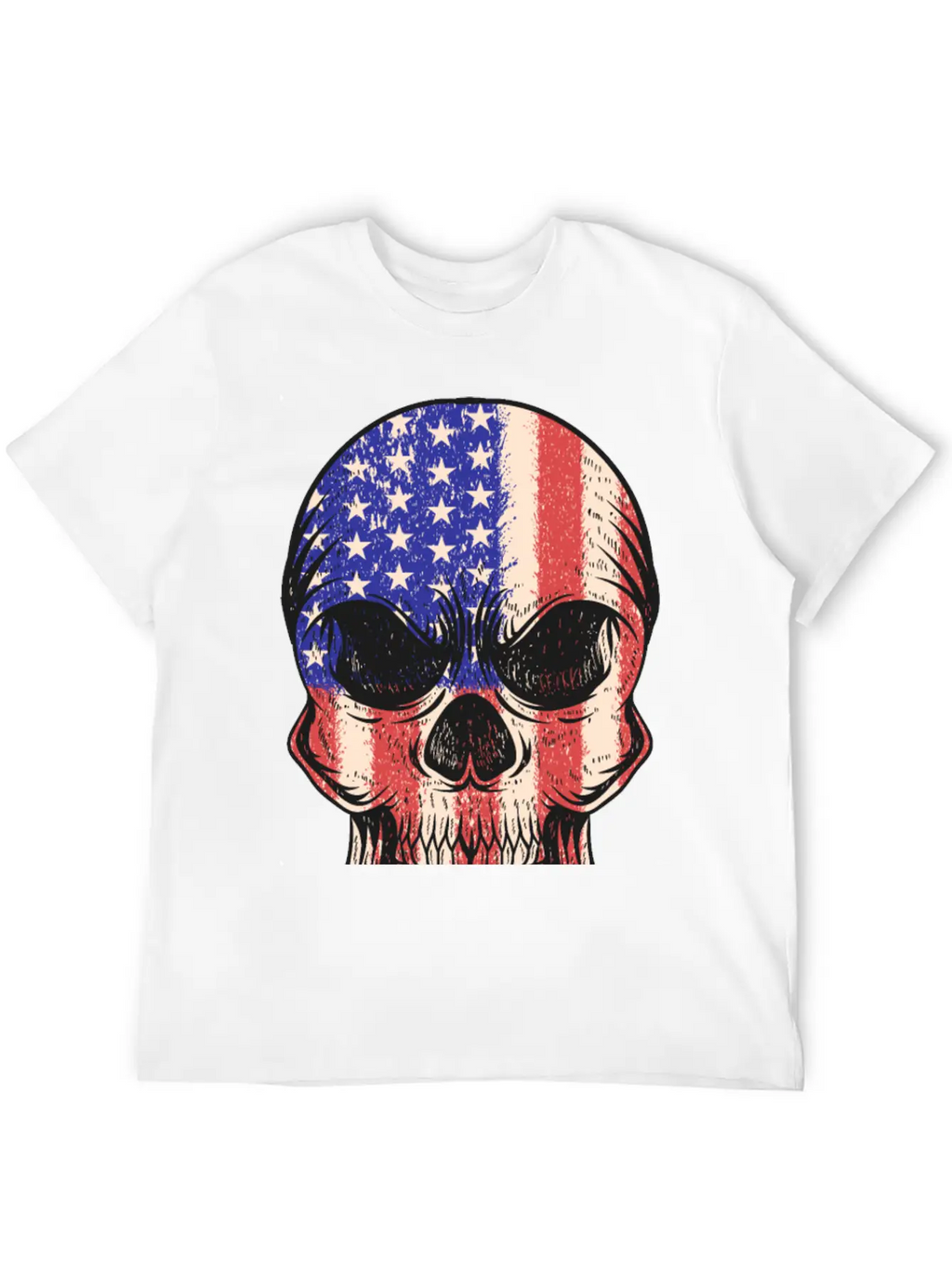 USA, Skull, Us Flag Breathable Graphic T-Shirt – Perfect For Casual Days