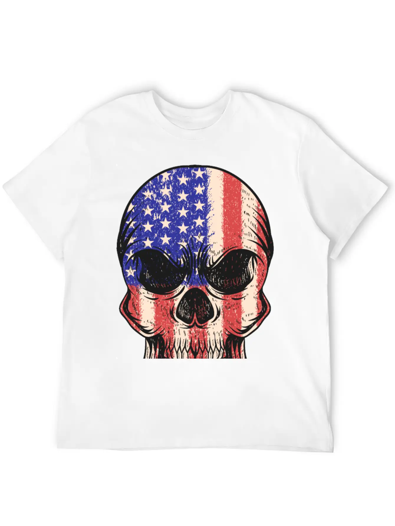 USA, Skull, Us Flag Breathable Graphic T-Shirt – Perfect For Casual Days
