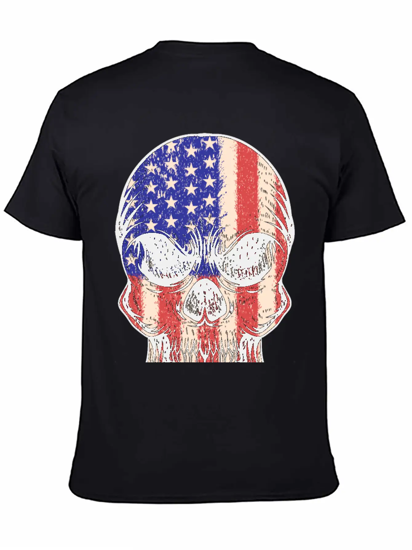 USA, Skull, Us Flag Breathable Graphic T-Shirt – Perfect For Casual Days