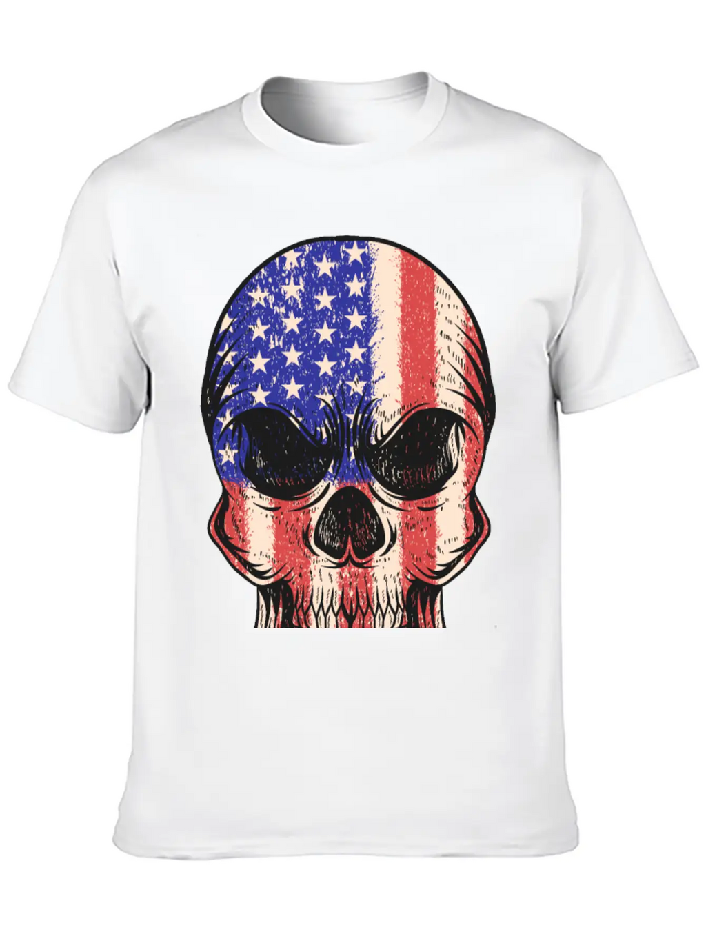 USA, Skull, Us Flag Breathable Graphic T-Shirt – Perfect For Casual Days