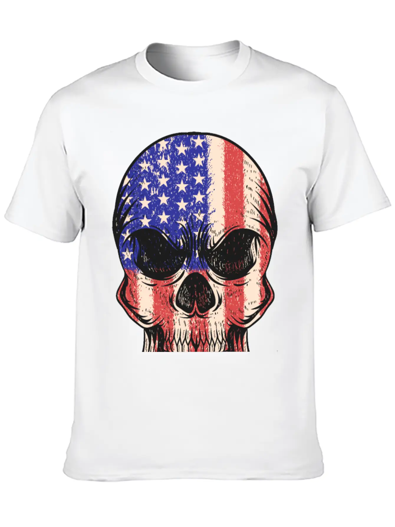 USA, Skull, Us Flag Breathable Graphic T-Shirt – Perfect For Casual Days