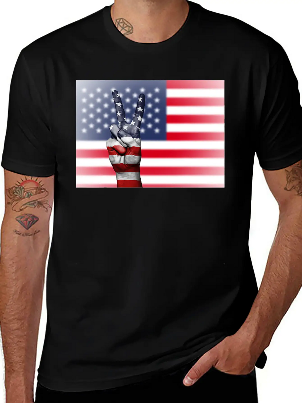 USA Victory Flag T Shirt Basic Graphic T-Shirt – Daily Comfort In Soft Cotton