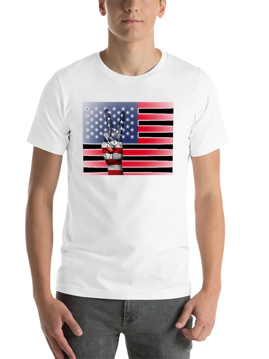 USA Victory Flag T Shirt Basic Graphic T-Shirt – Daily Comfort In Soft Cotton