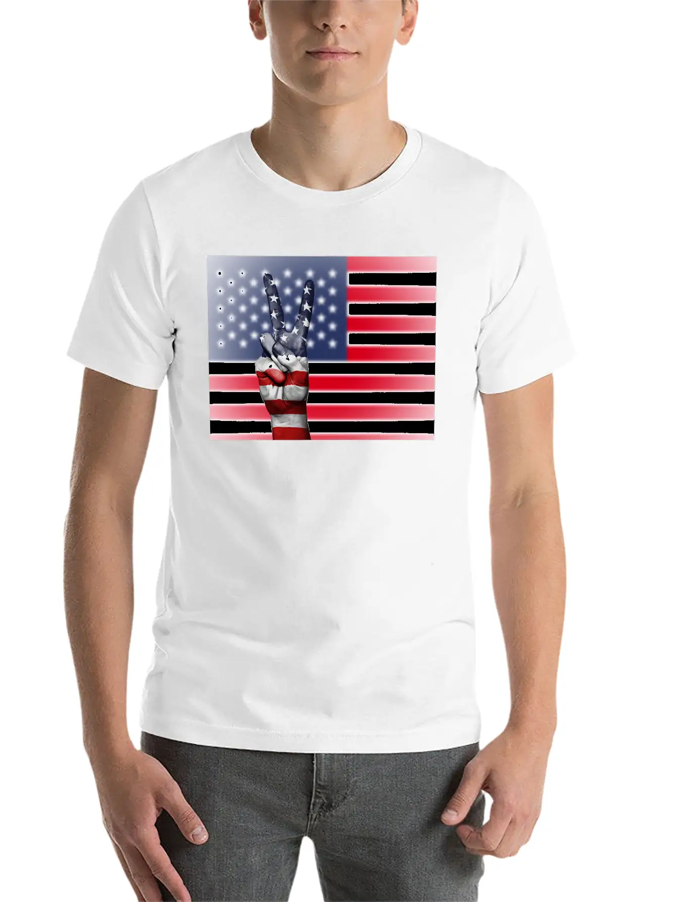 USA Victory Flag T Shirt Basic Graphic T-Shirt – Daily Comfort In Soft Cotton