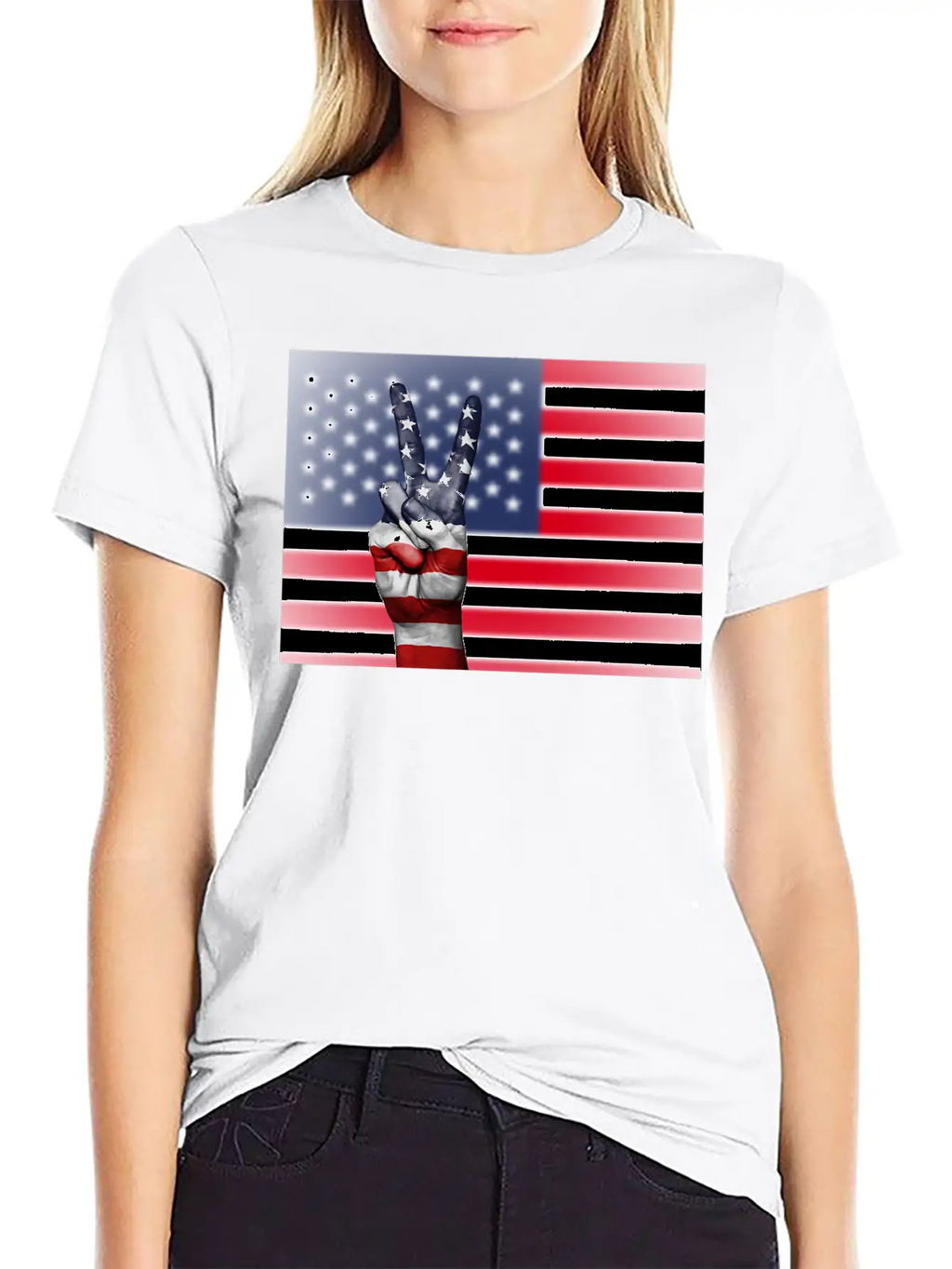 USA Victory Flag T Shirt Basic Graphic T-Shirt – Daily Comfort In Soft Cotton