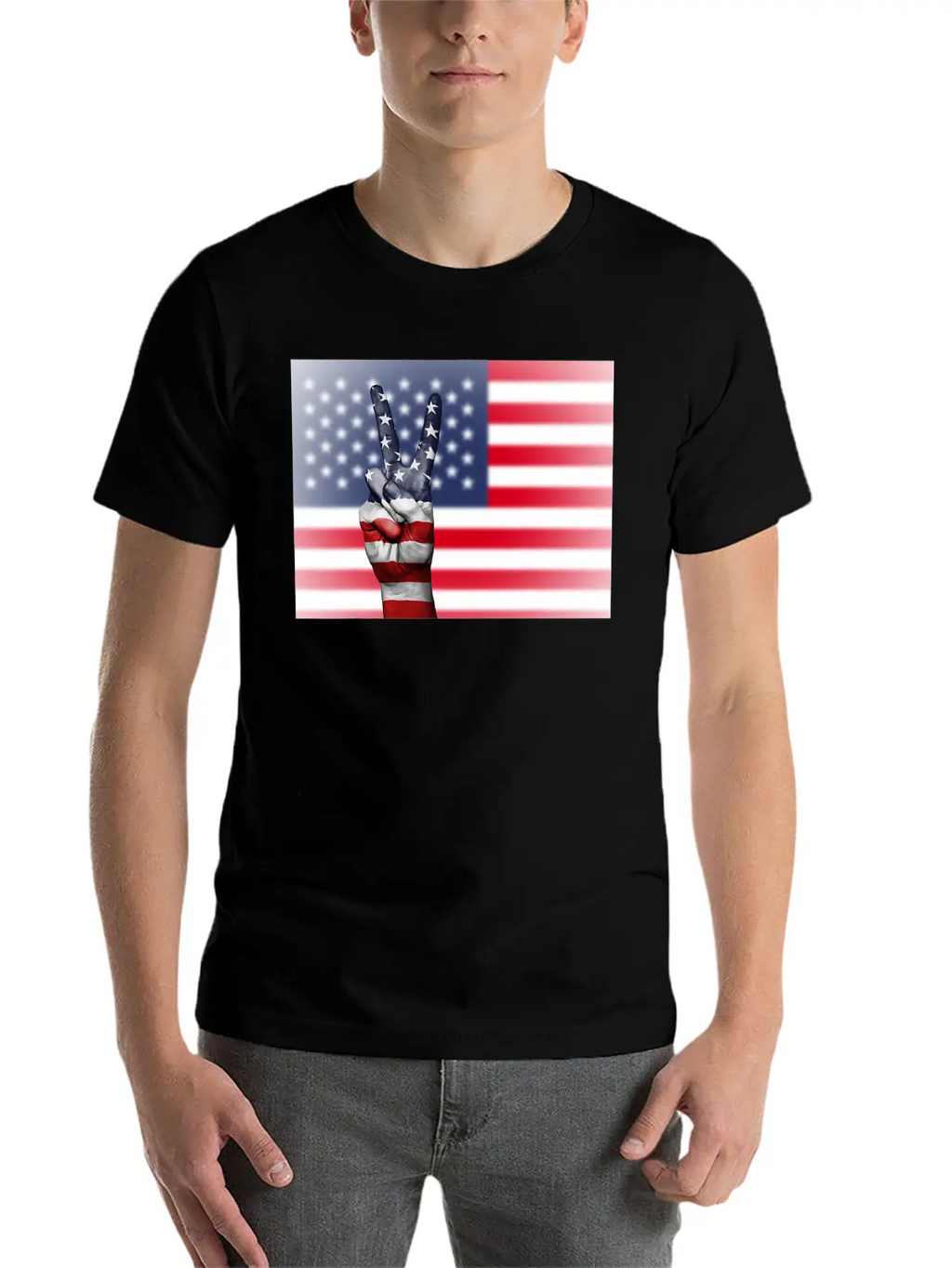 USA Victory Flag T Shirt Basic Graphic T-Shirt – Daily Comfort In Soft Cotton