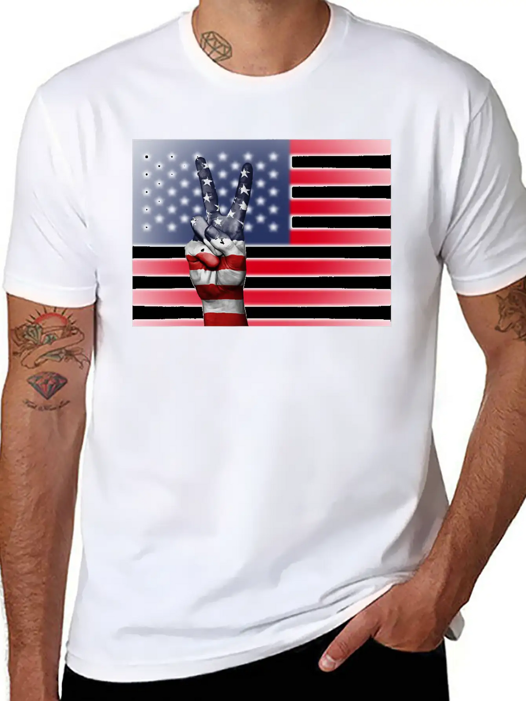 USA Victory Flag T Shirt Basic Graphic T-Shirt – Daily Comfort In Soft Cotton