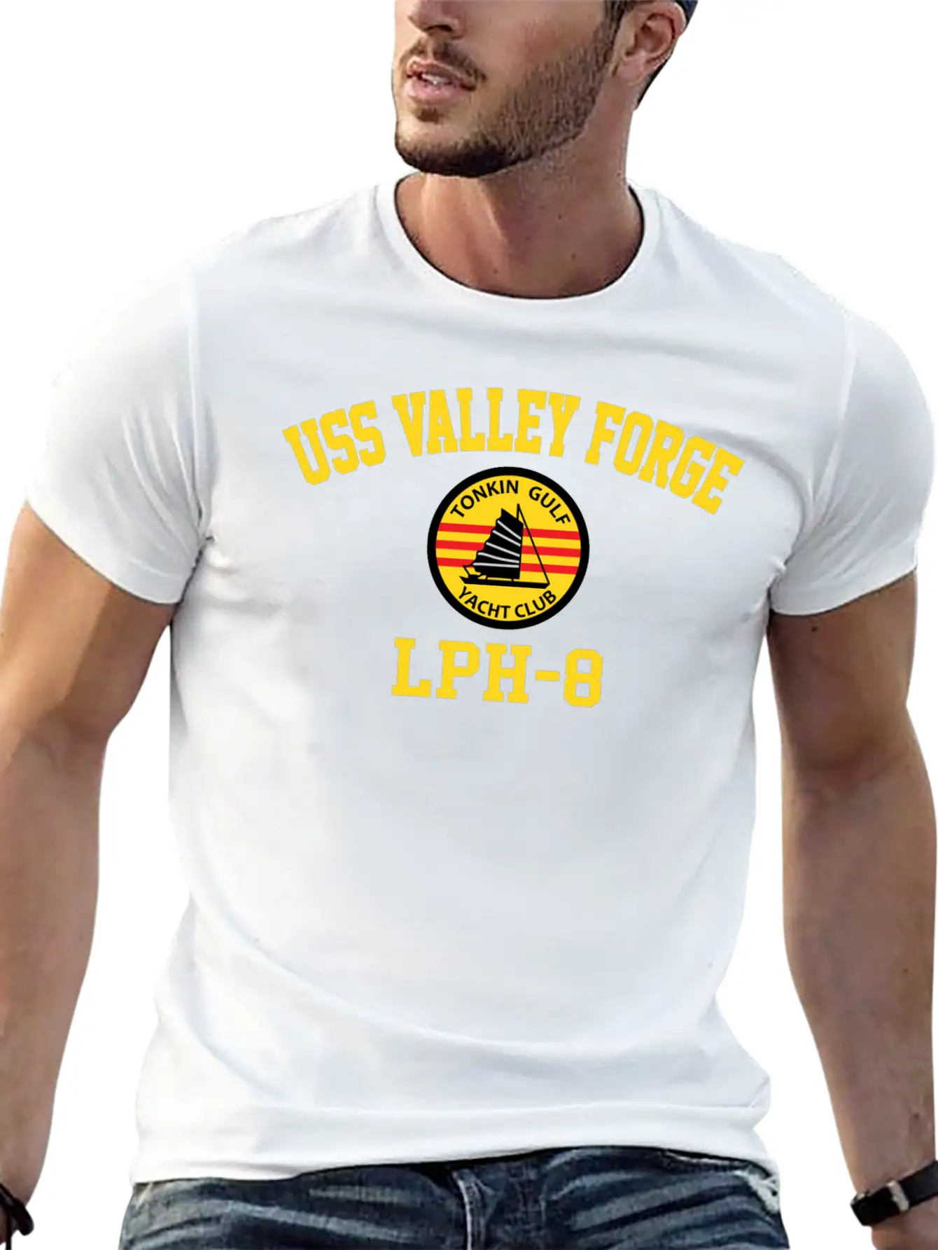 Uss Valley Forge Lph-8 Tonkin Gulf Yacht Club Breathable Graphic T-Shirt – Perfect For Casual Days