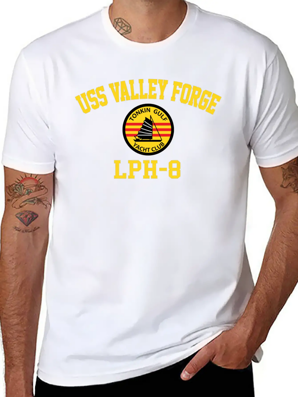 Uss Valley Forge Lph-8 Tonkin Gulf Yacht Club Breathable Graphic T-Shirt – Perfect For Casual Days